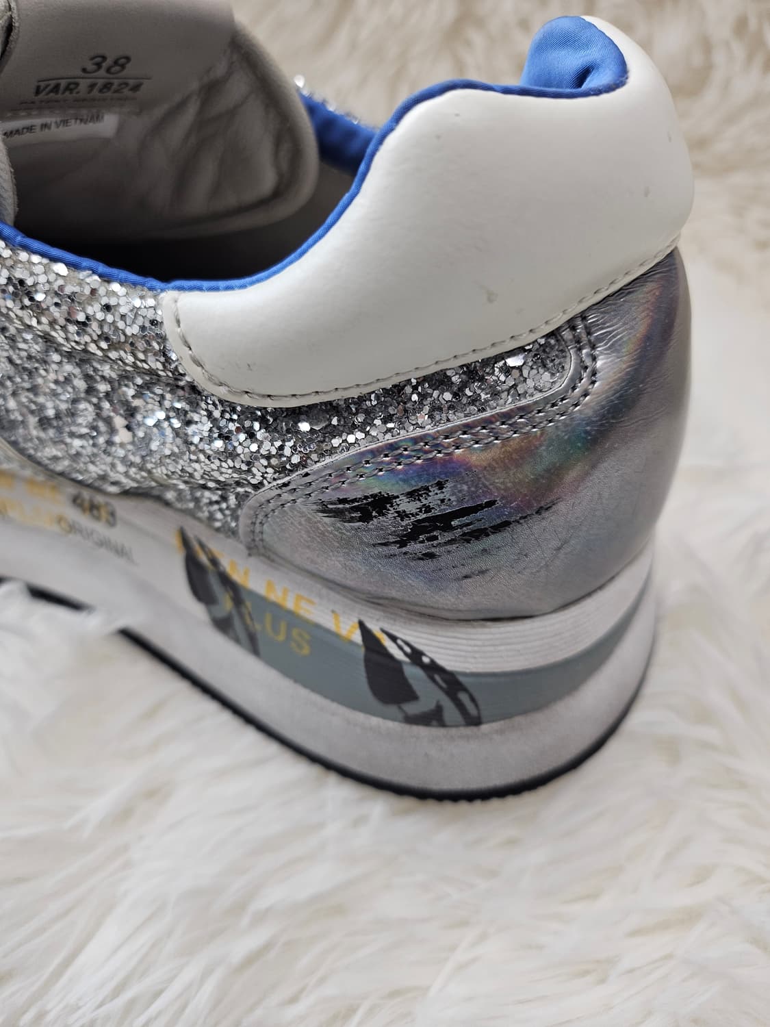 프리미아타 여성 실버 글리터 스니커즈 38 상품이미지6