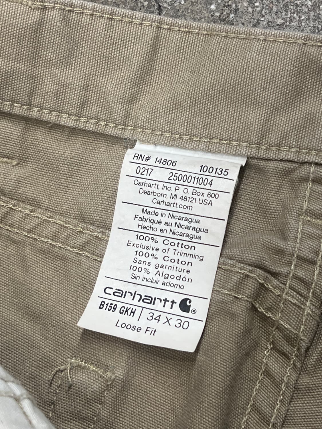 칼하트 카펜더 워크 팬츠 B159 GKH 상품이미지9