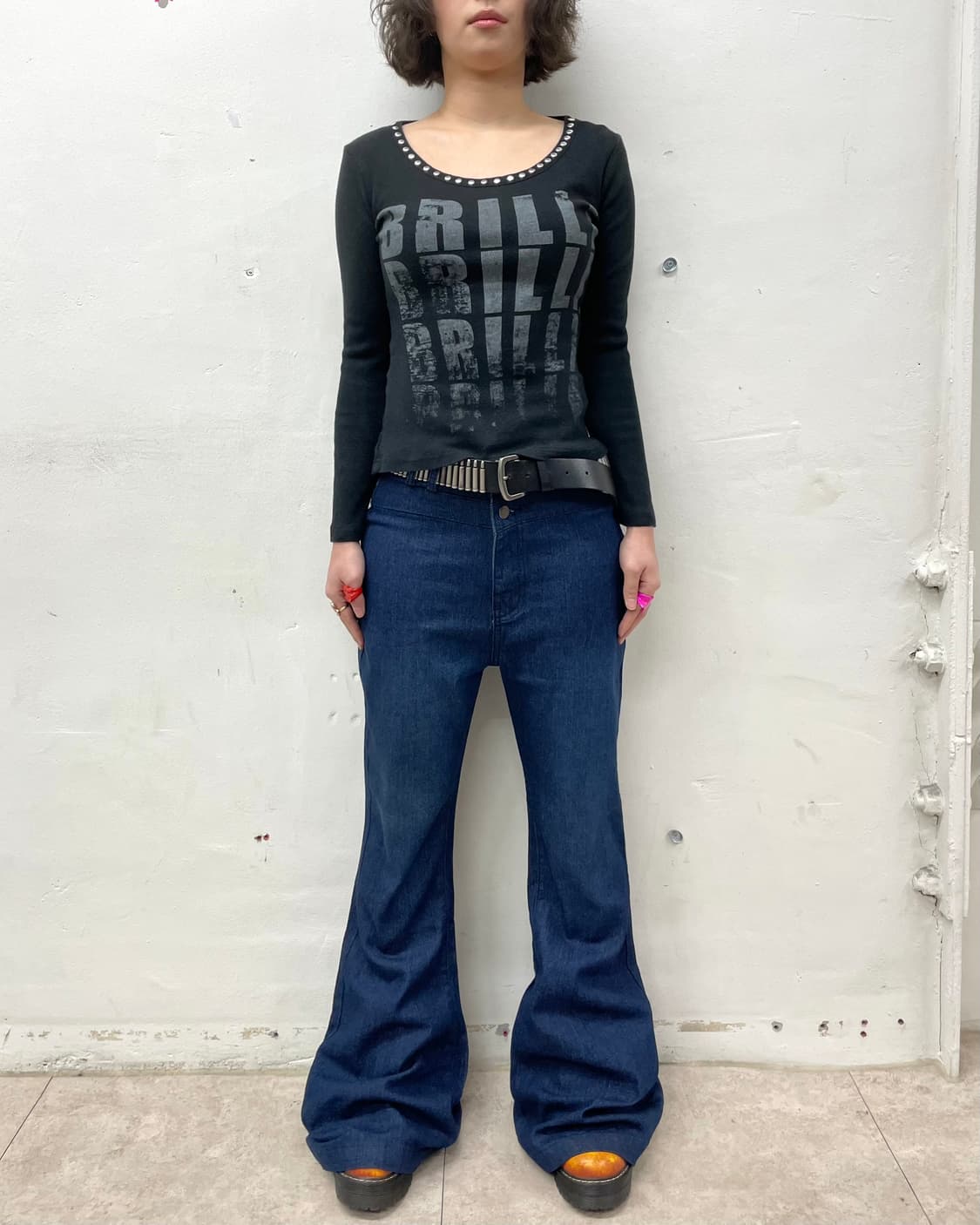 Big Skull Stud Black Long Sleeve  상품이미지5