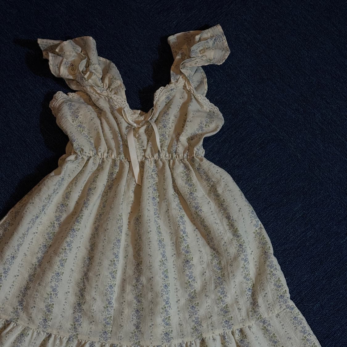 모리걸 플라워 패턴 프릴 롱 원피스 상품이미지2