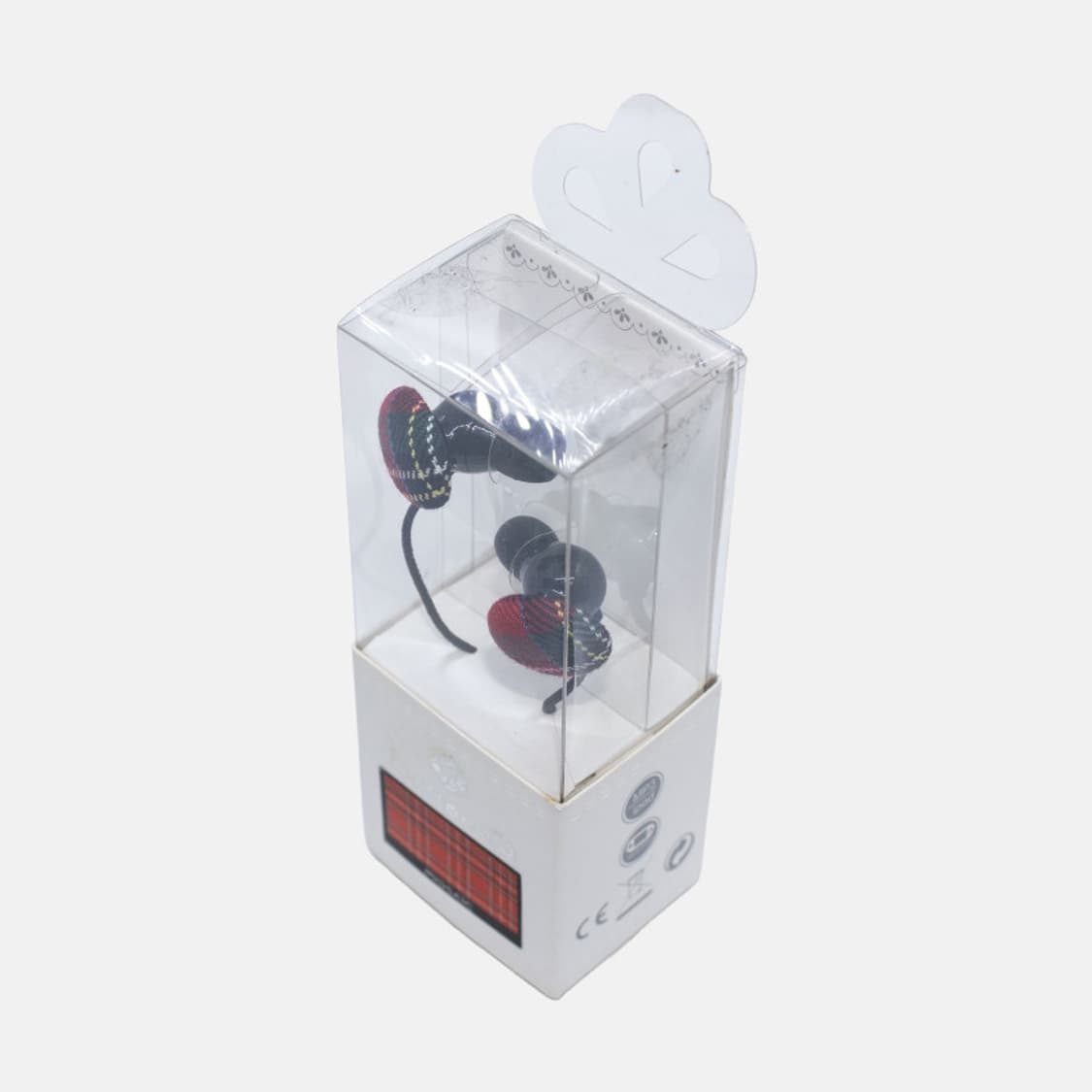 빈티지 고전문구 체크 패턴 이어폰 상품이미지3