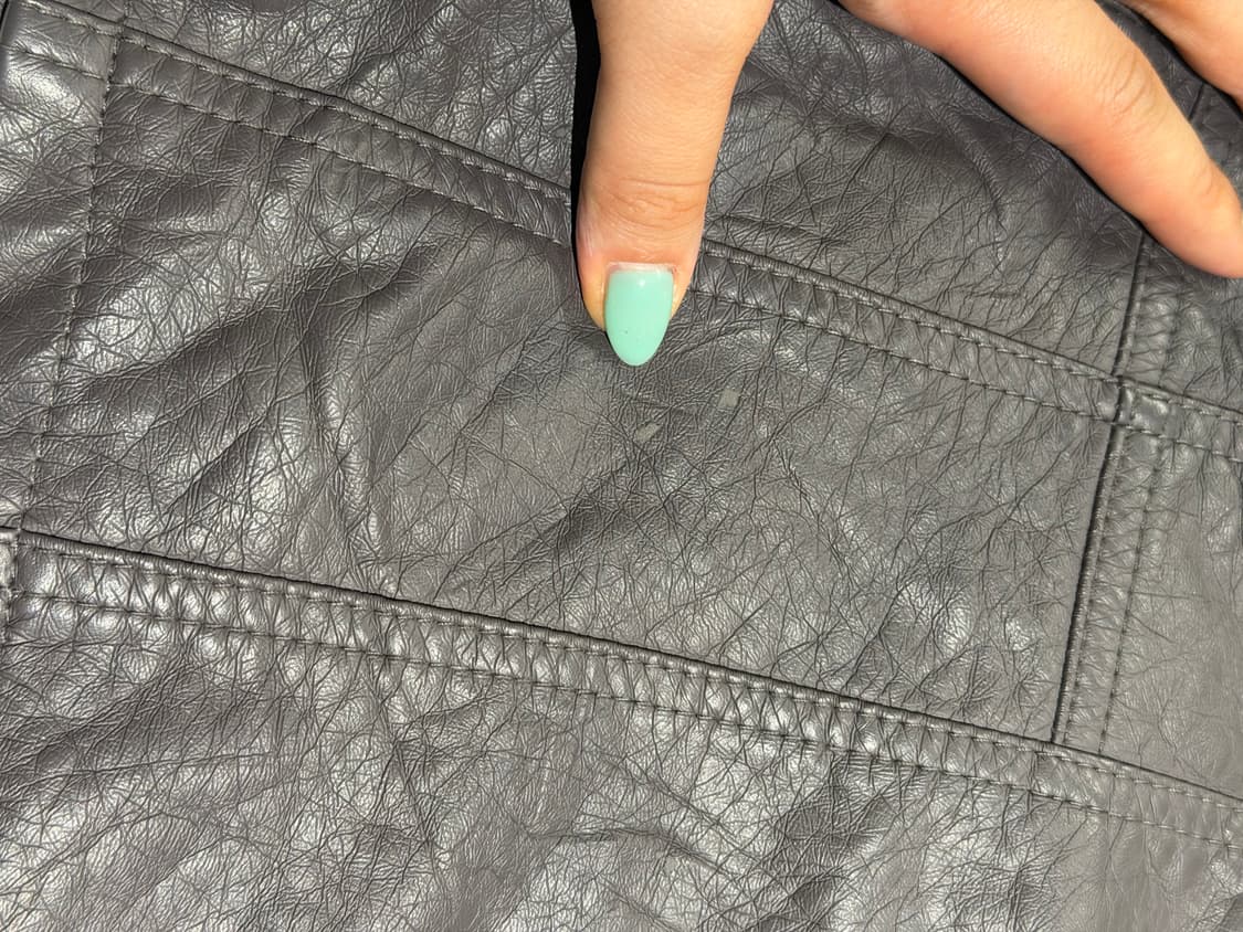 neck snap detail leather jacket 상품이미지9