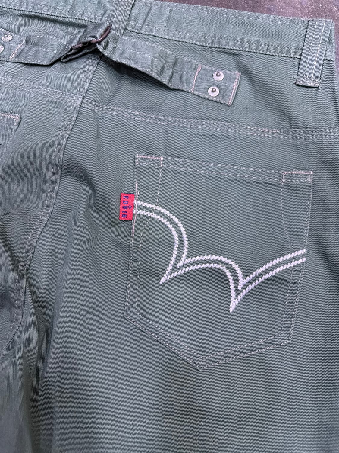 에드윈 재팬 505 올리브 슬림 스트레이트핏 캐쥬얼 코튼팬츠 31 상품이미지7