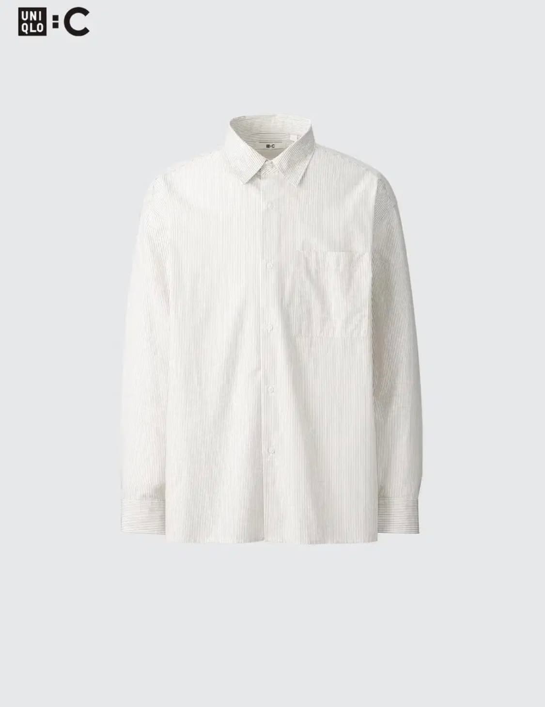 [새상품]유니클로 C 브로드클로스 오버사이즈 스트라이프 셔츠 Msize 상품이미지1