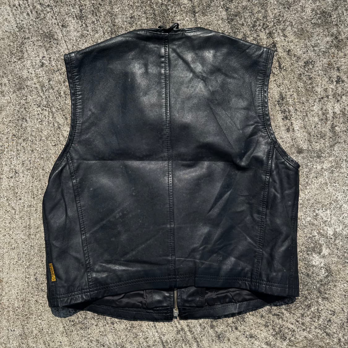 [M] 90s Armani jeans 알마니진 원포켓 가죽 베스트 상품이미지2