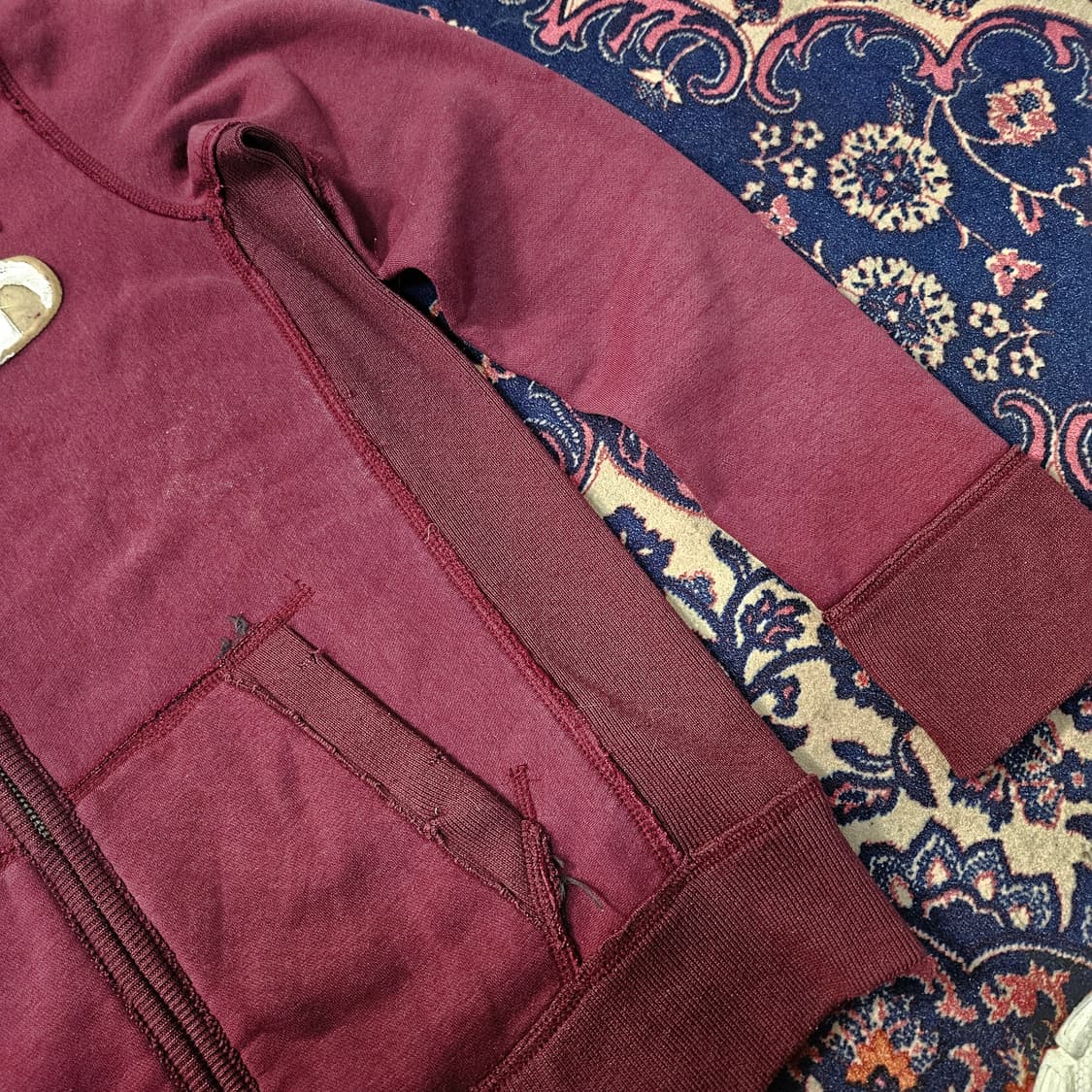 아베크롬비 y2k 스트레치 워시드 버건디  상품이미지4