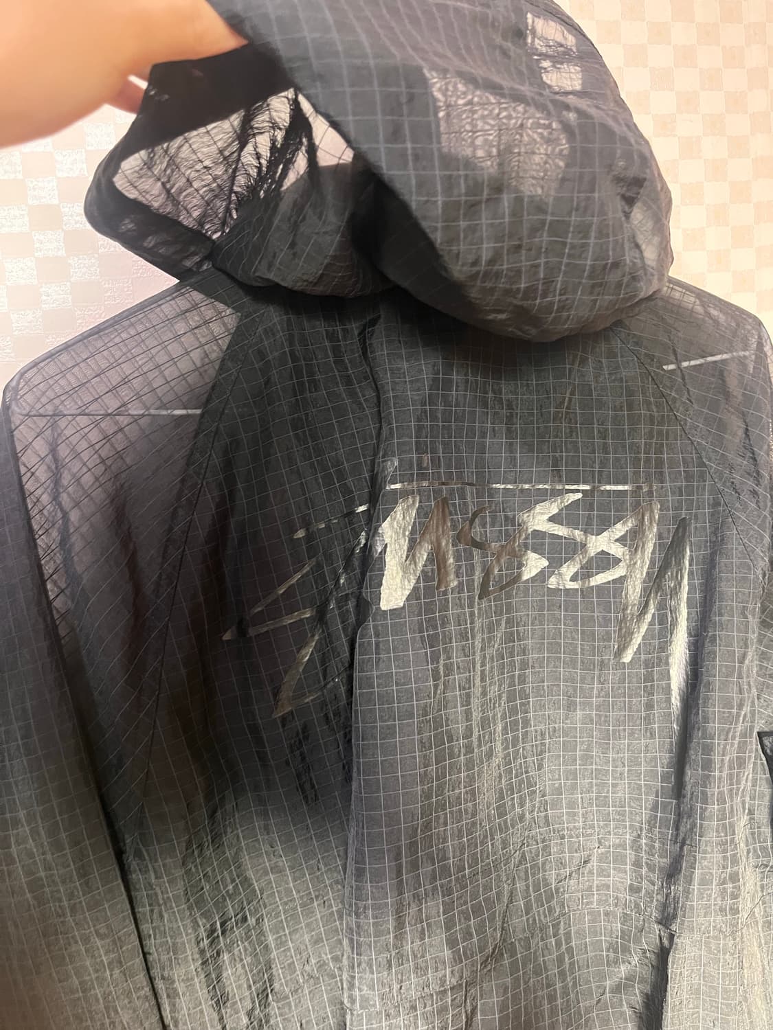 스투시 비치 쉘 트랜스패런트 립스탑 블랙 상품이미지5