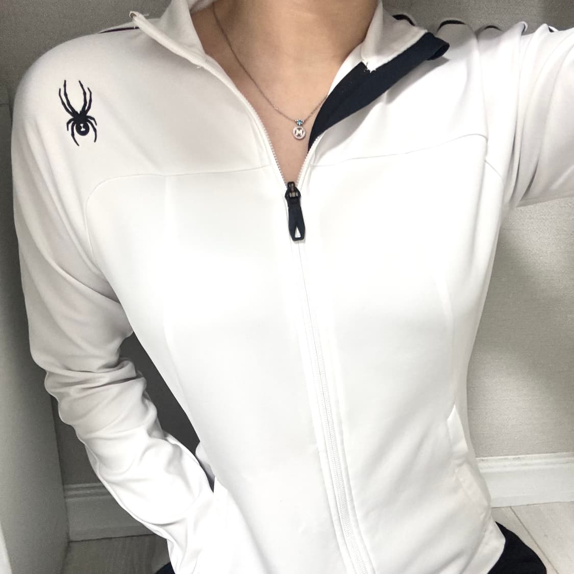 S/스파이더 여성 화이트 져지 집업/브랜드/옷/저지/아우터 상품이미지1