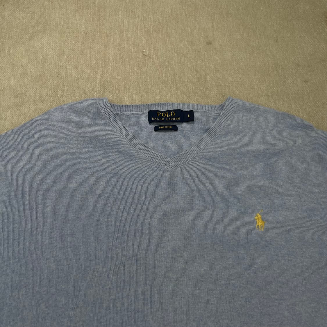 100 폴로 랄프로렌 피마코튼 브이넥 니트 상품이미지2