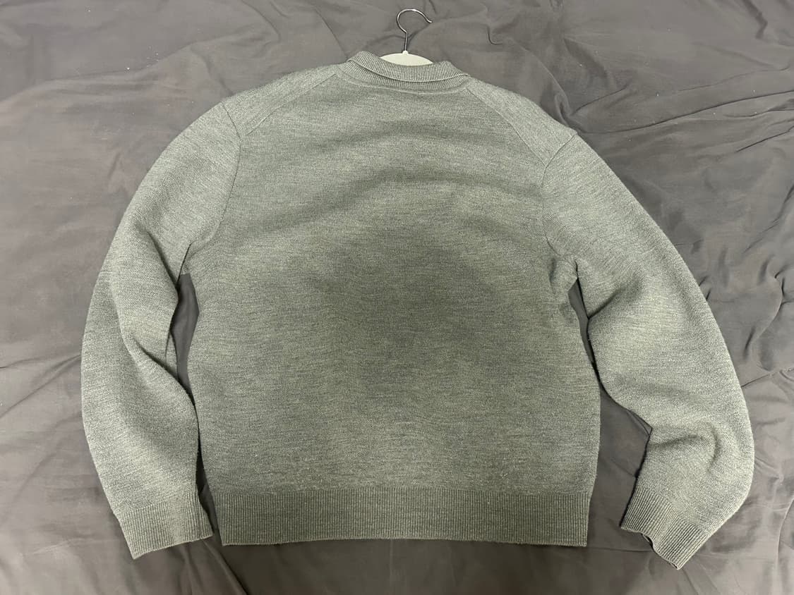 쿠어 탑필 울 칼라 가디건 (카키그레이) 상품이미지2