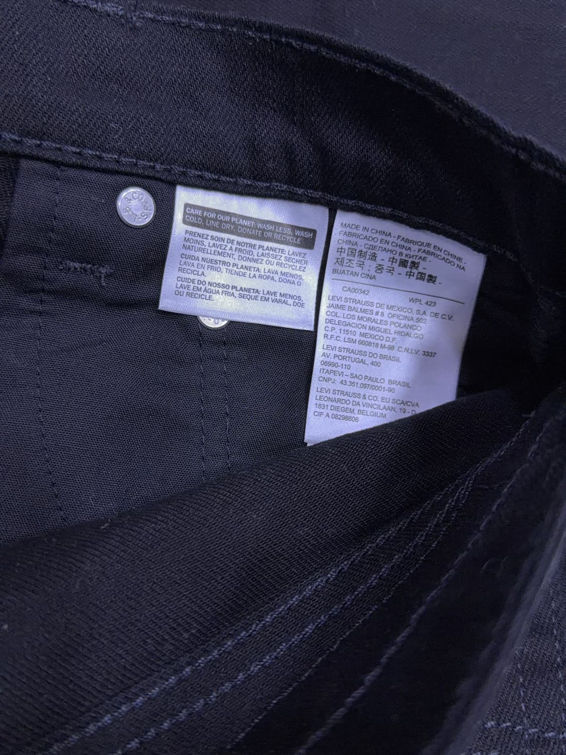 리바이스 슬림 스키니핏 블랙진 블랙 데님팬츠 30 상품이미지8