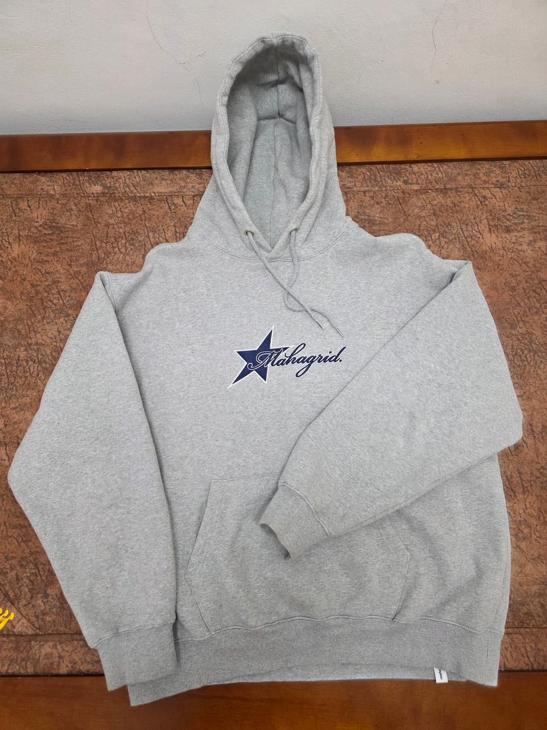 마하그리드 스타 로고 기모 후드티 그레이 L 상품이미지1