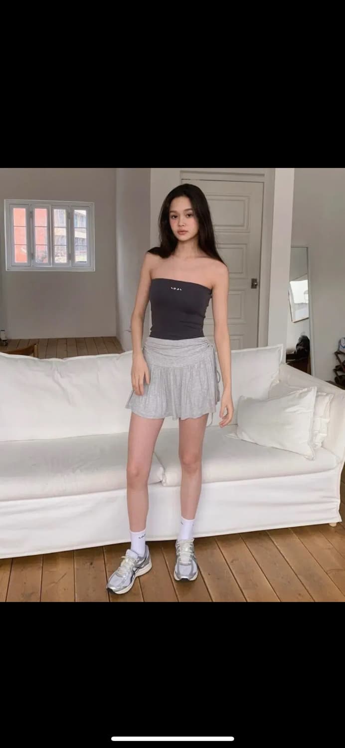 인지액티브 리브드 스커트 팬츠 - 화이트 상품이미지4