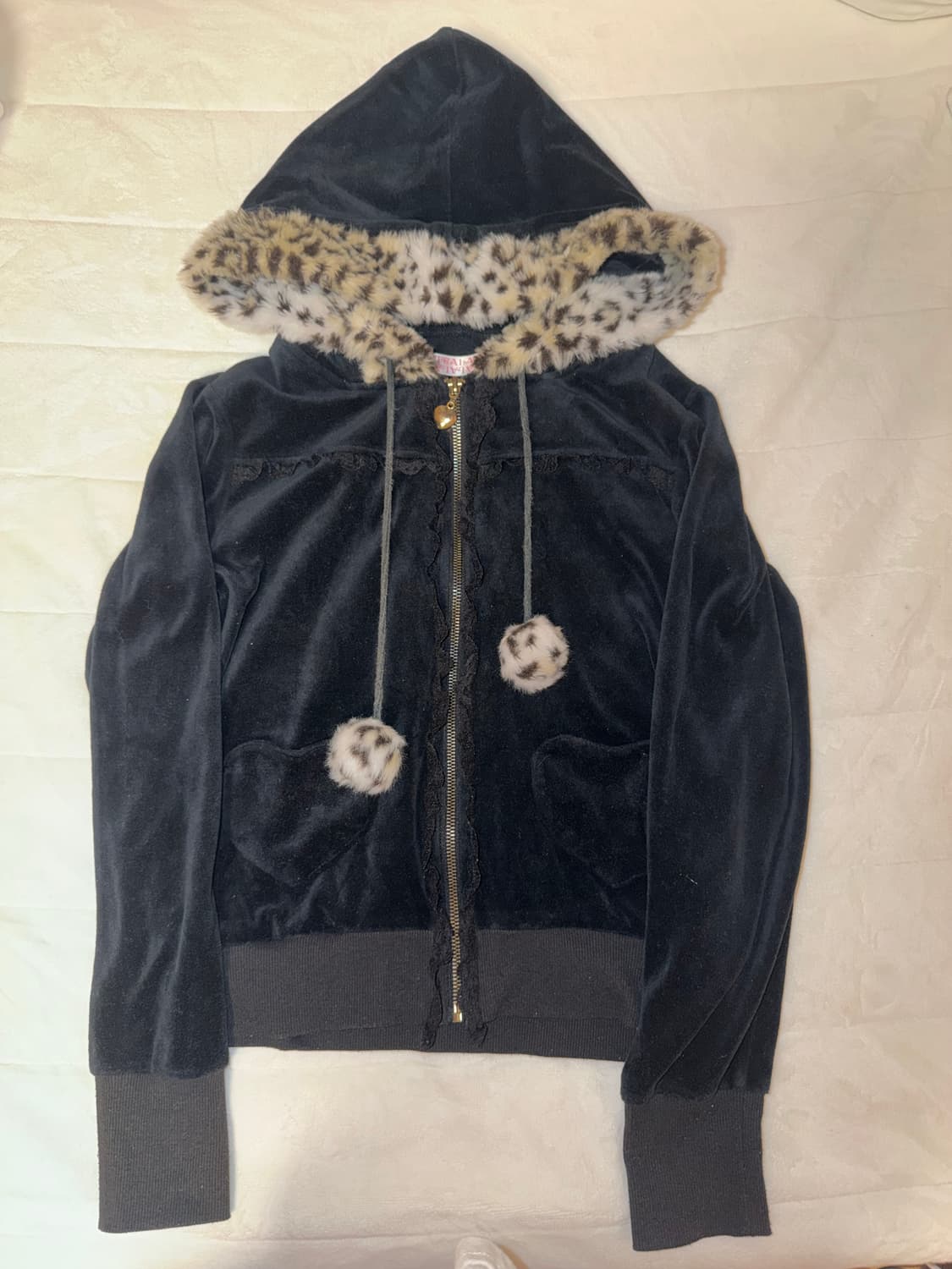 리즈리사 트라라라 트라라 후드 집업 갸루 호피 히메 레이스 일본 빈티지 상품이미지1