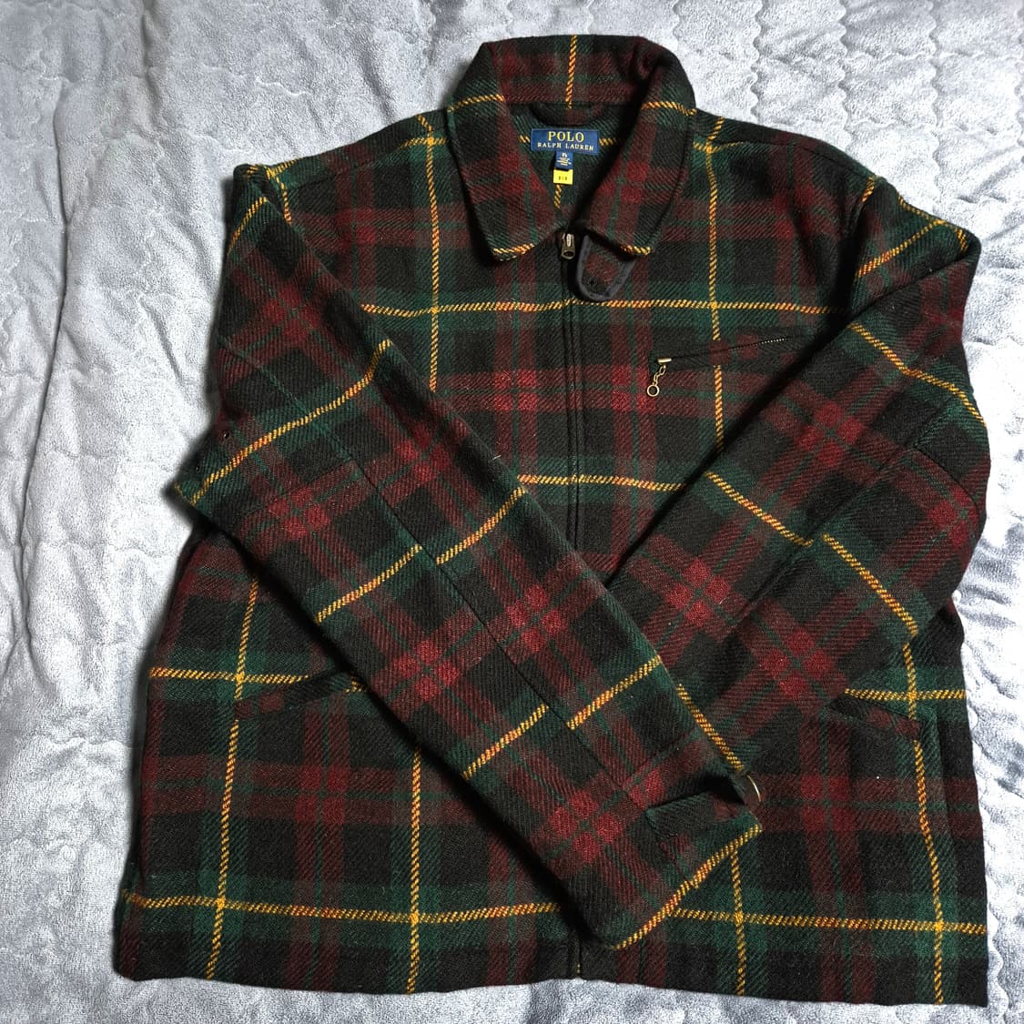 [XL]폴로 플래드 트위드 랄프로렌 타탄 체크 울 뉴스보이 자켓 상품이미지2