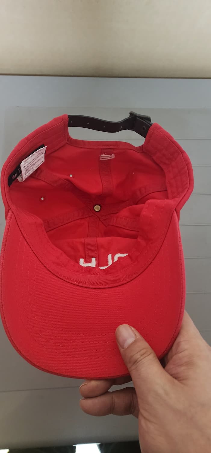 폴햄 레드 빅로고 카죽스트랩 코튼 볼캡모자/F 사이즈 상태굿 가격인하 상품이미지2