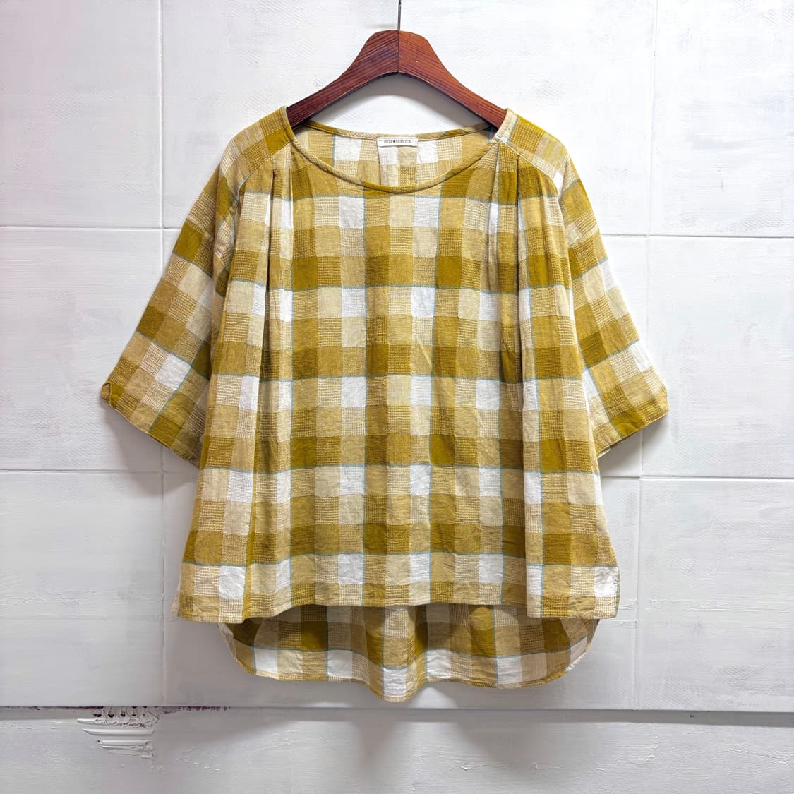 SELF SERVICE 체크 모리걸 히피 블라우스 JPN 상품이미지1