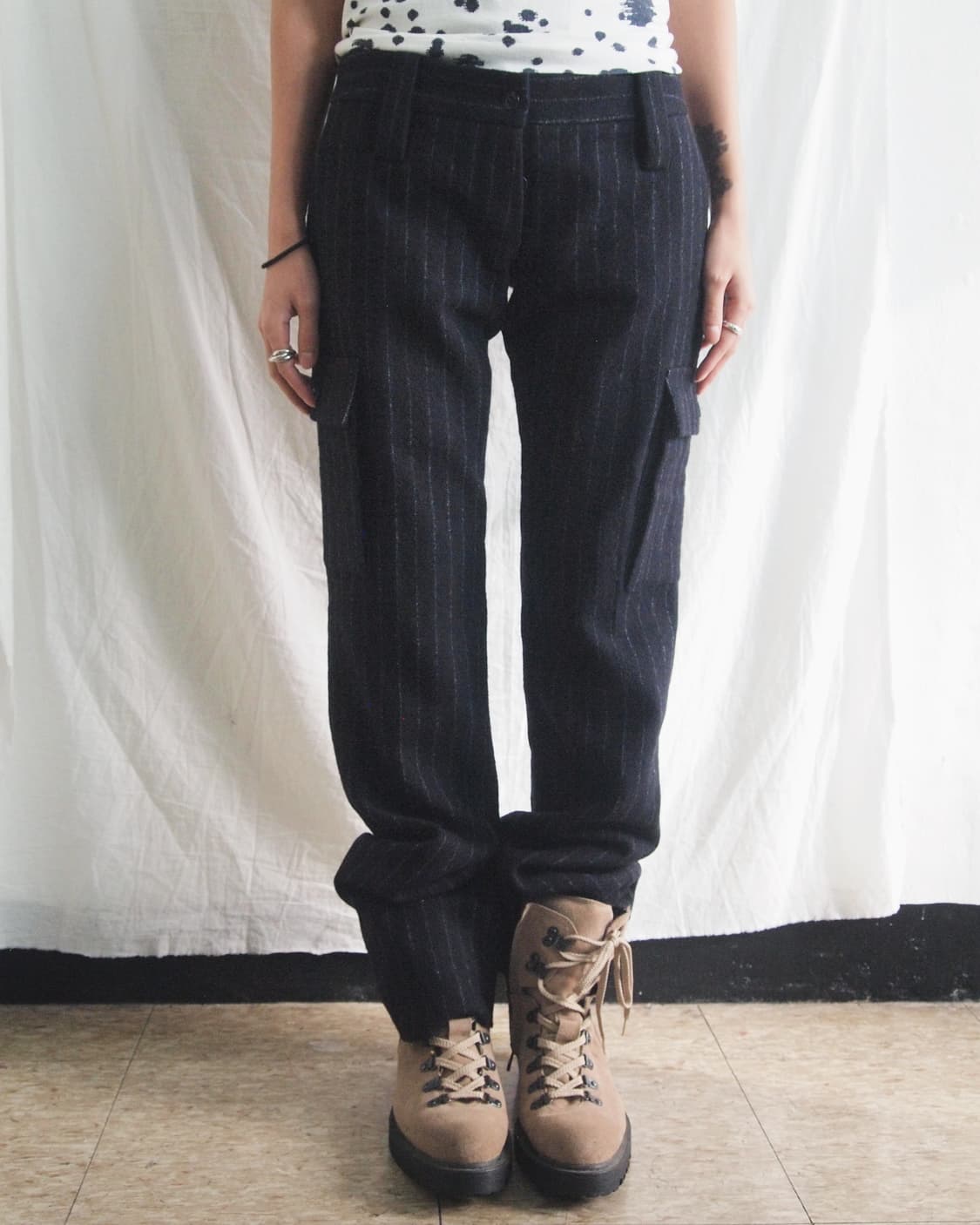 풀카운트 스트라이프 울 카고팬츠 상품이미지1