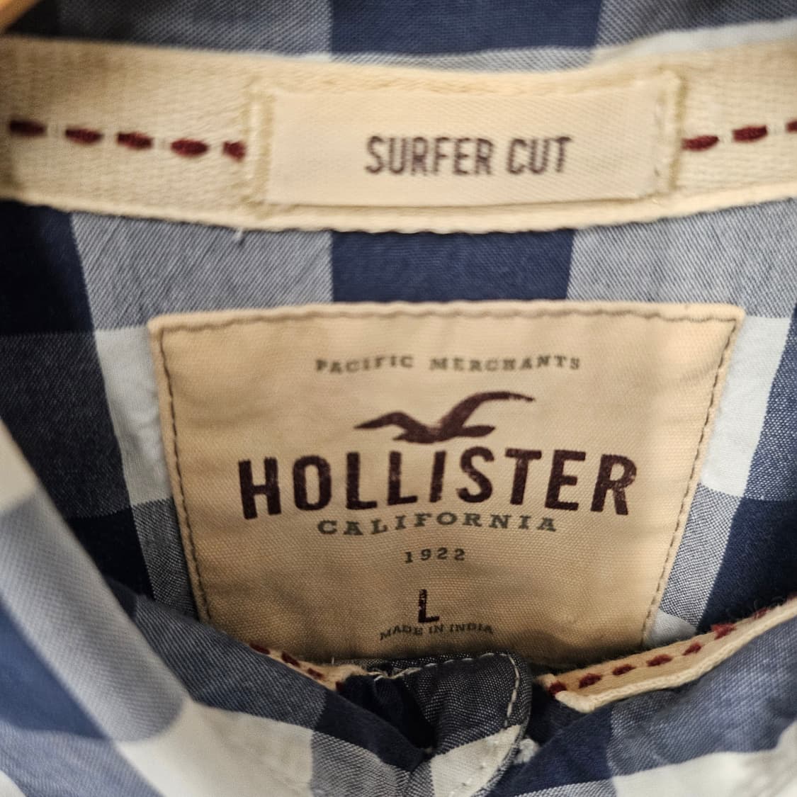 홀리스터 네이비 체크 버튼 셔츠 상품이미지4