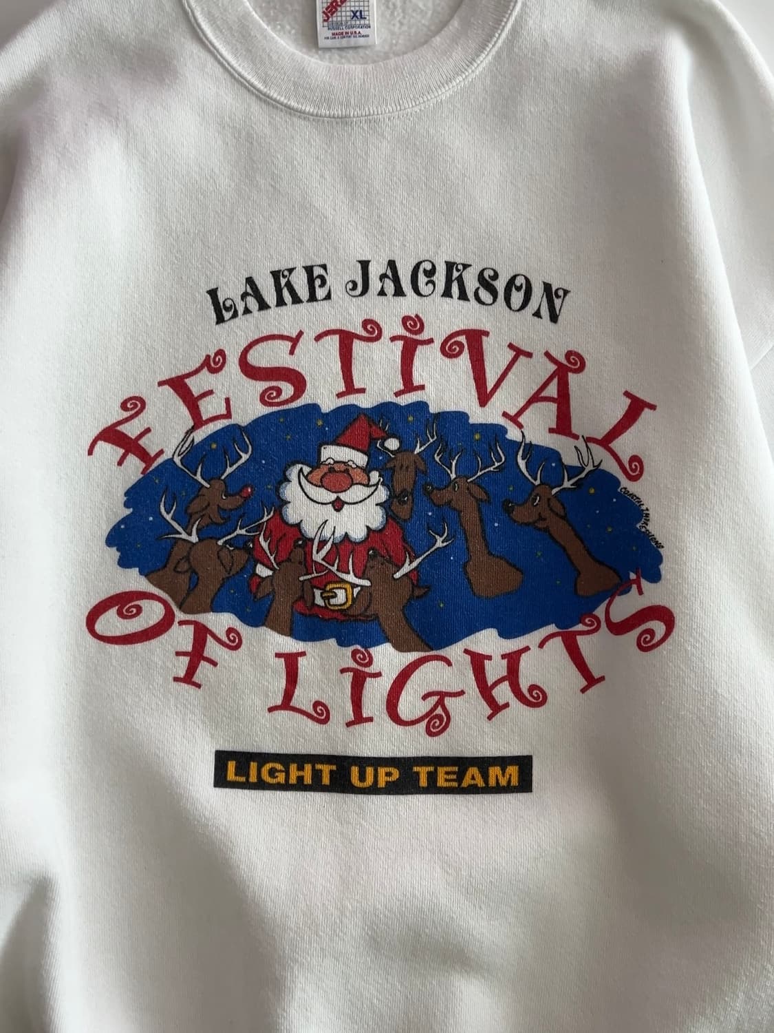 90s USA 져지스 화이트 맨투맨 XL 상품이미지4