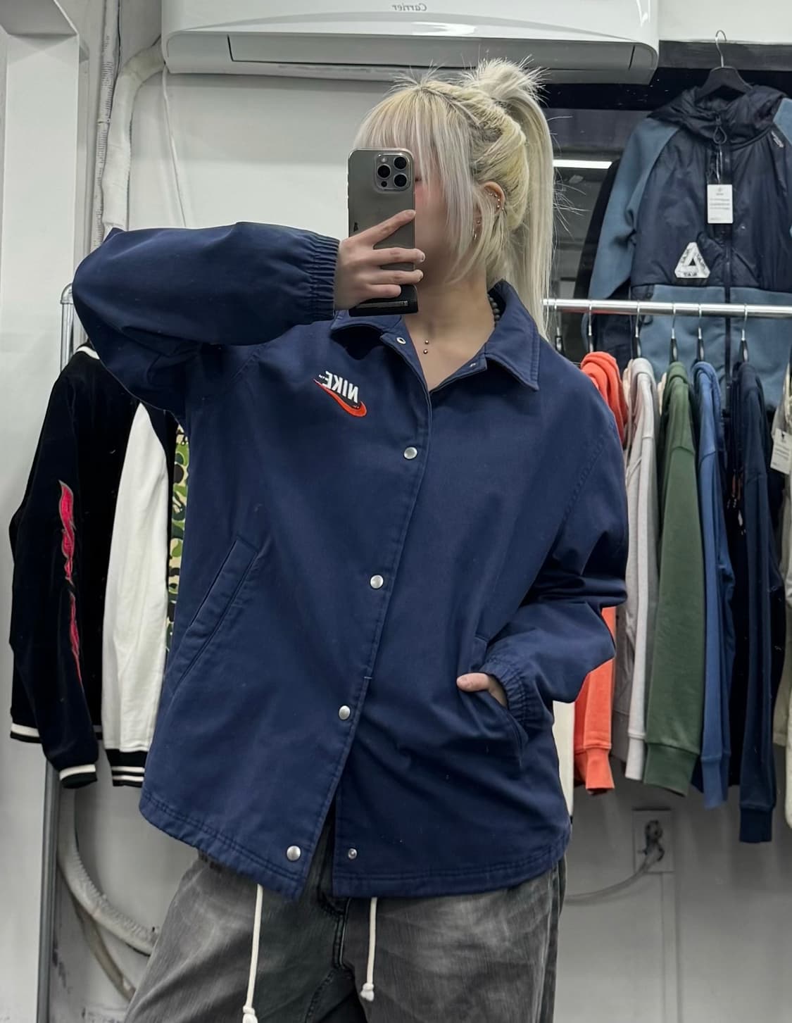 나이키 NSW 빅로고 퀼팅 코치자켓  상품이미지3