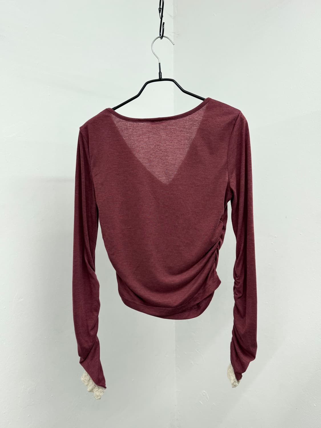 레이스 셔링 브이넥 슬리브 상품이미지7