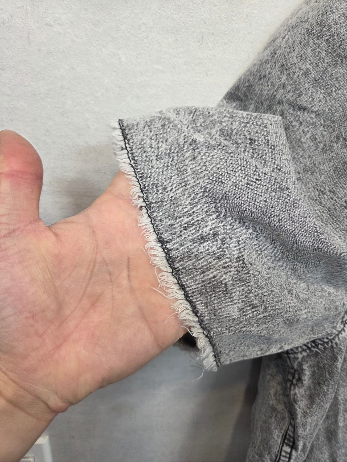 자라 유넥 데미지 그레이 데님반팔 xl 오버핏  상품이미지7