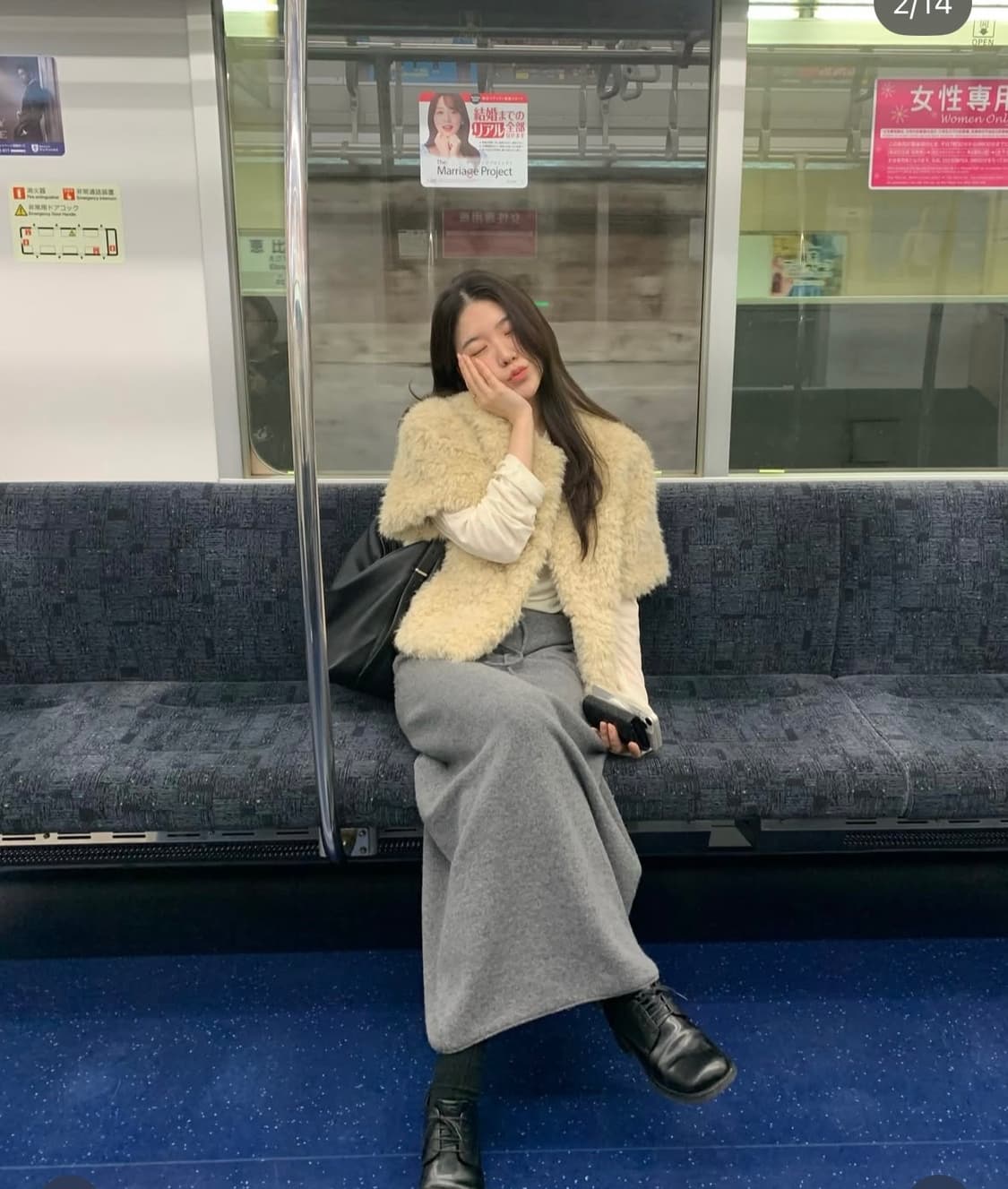 포트오브콜 차콜 니트 롱스커트 상품이미지1