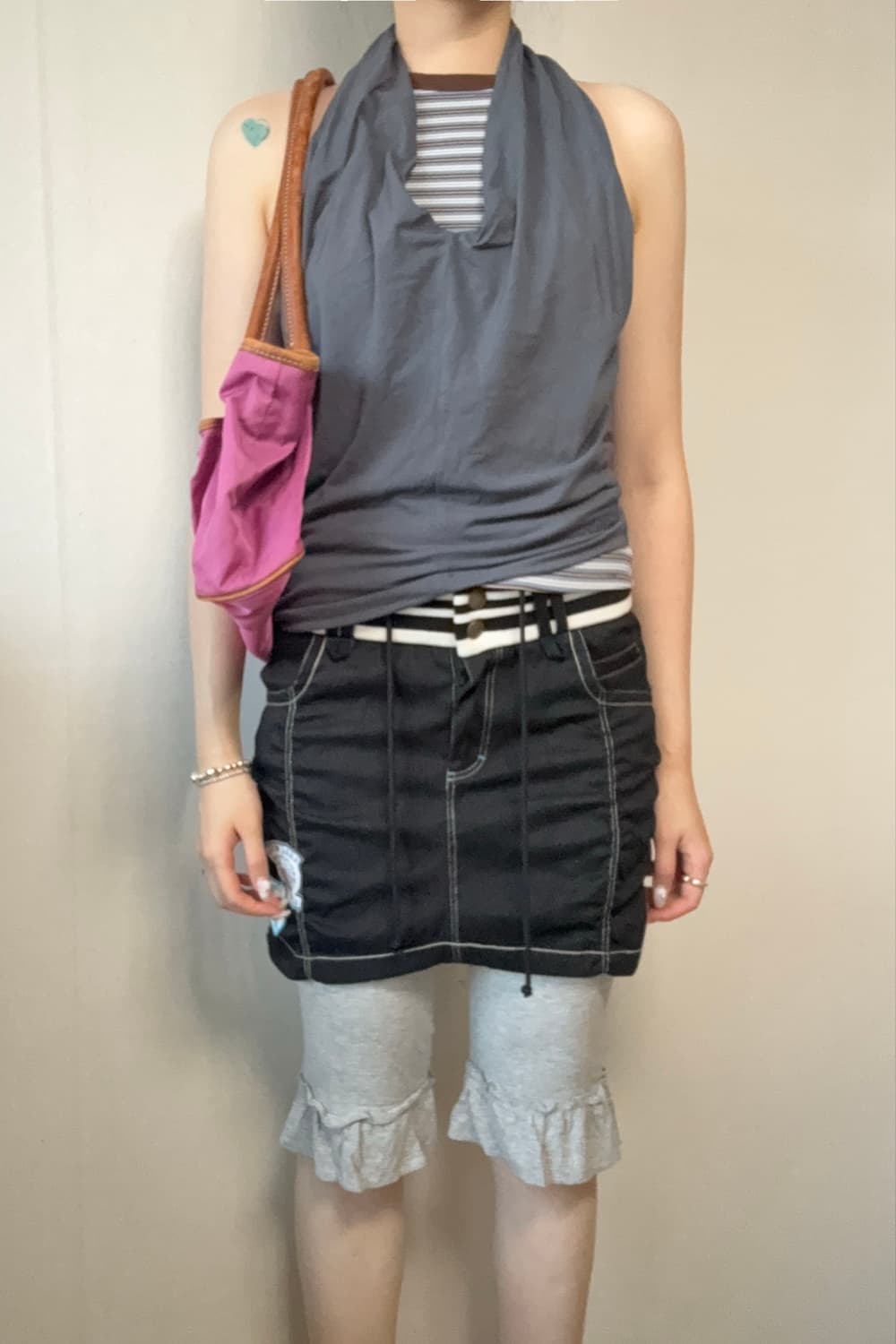 FILA Sporty Patchwork Mini Skirt 상품이미지3