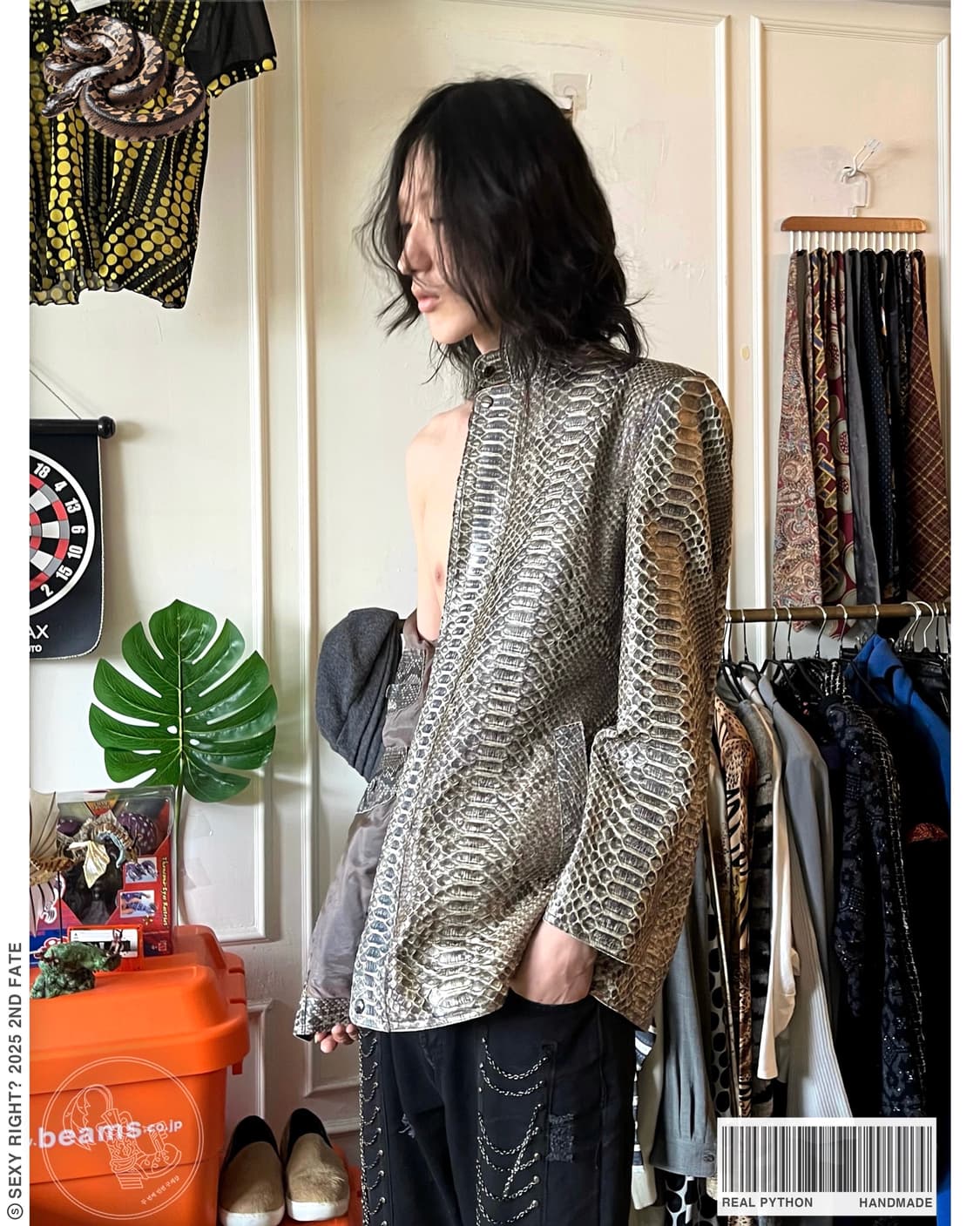 Reticulated Python Skin Leather Jacket 상품이미지1