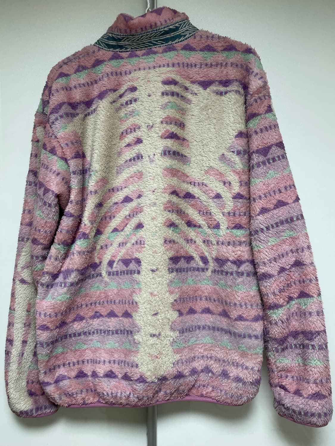 캐피탈 애슐랜드 스트라이프 앤 본 플리스 집 블루종 핑크 상품이미지2