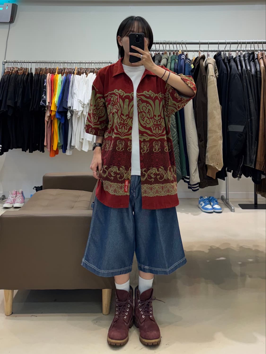 에코 언리미티드 Ecko Unltd 오리엔탈 패턴 오버핏 반팔 셔츠 상품이미지7