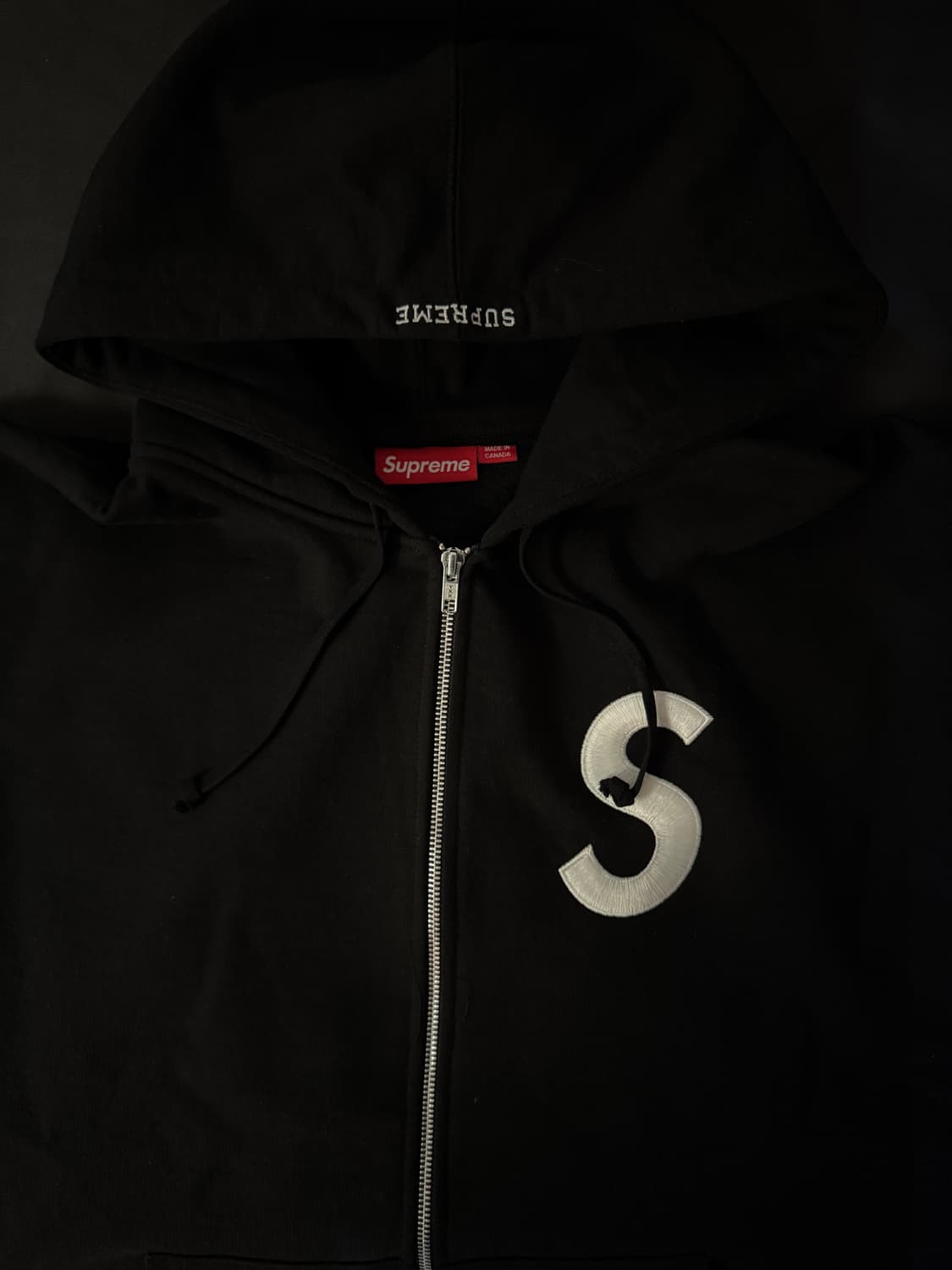 슈프림 s로고 후드집업 블랙 xxl (25fw) 상품이미지1