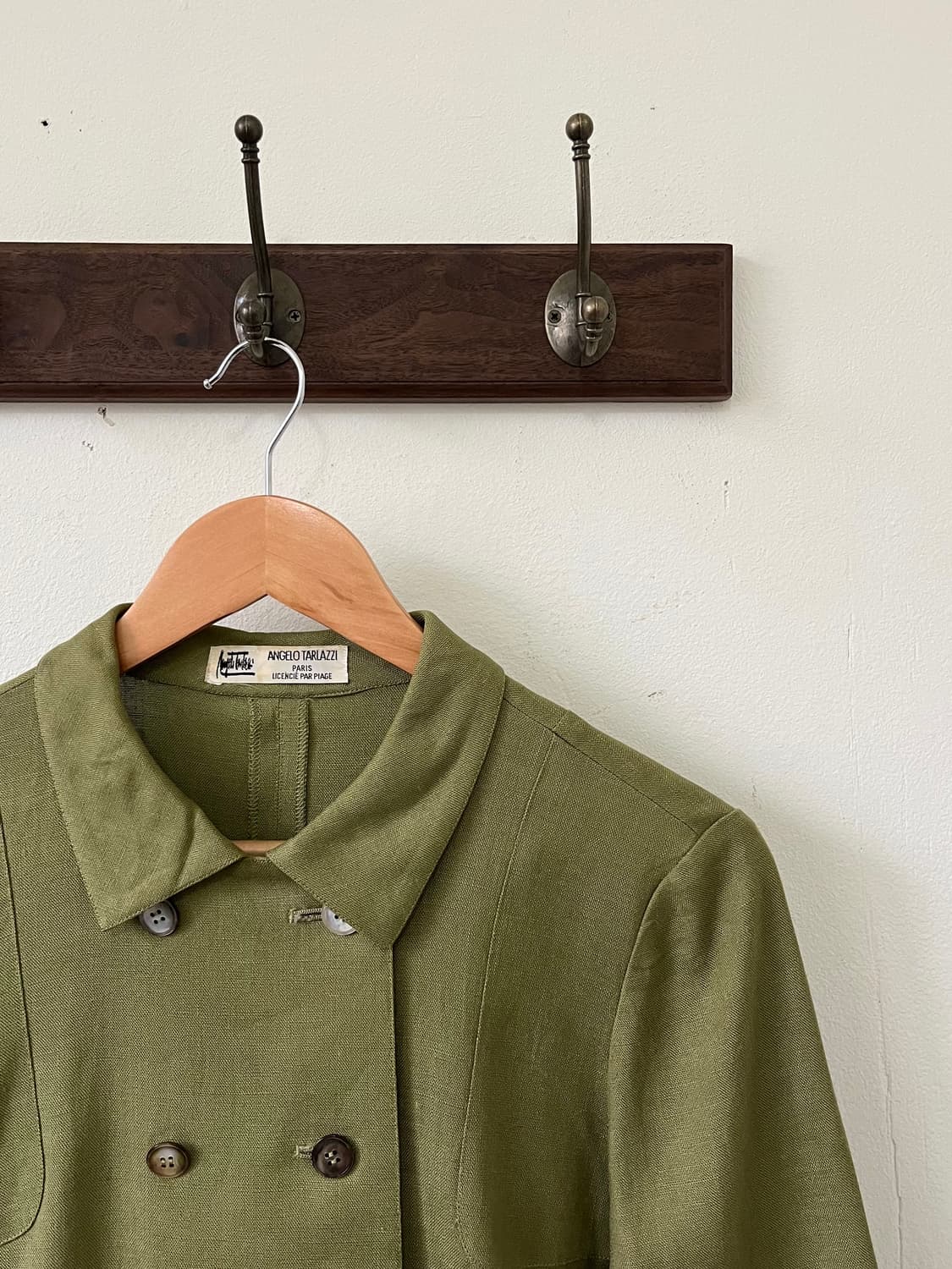 Angelo Tarlazzi 올리브 린넨 더블 자켓 상품이미지2