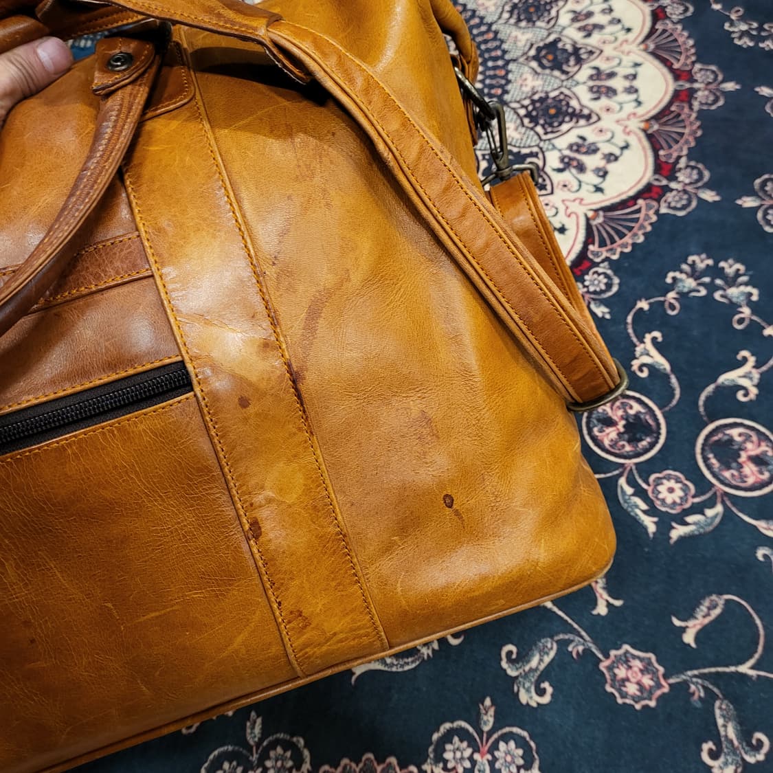 금강 올 레더 보스턴백 상품이미지7