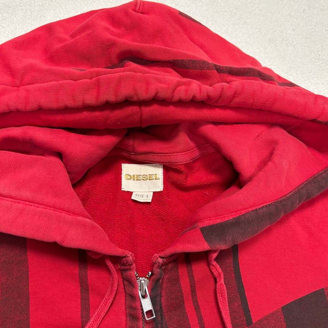 Diesel Red Lettering Zip Hoodie 상품이미지6