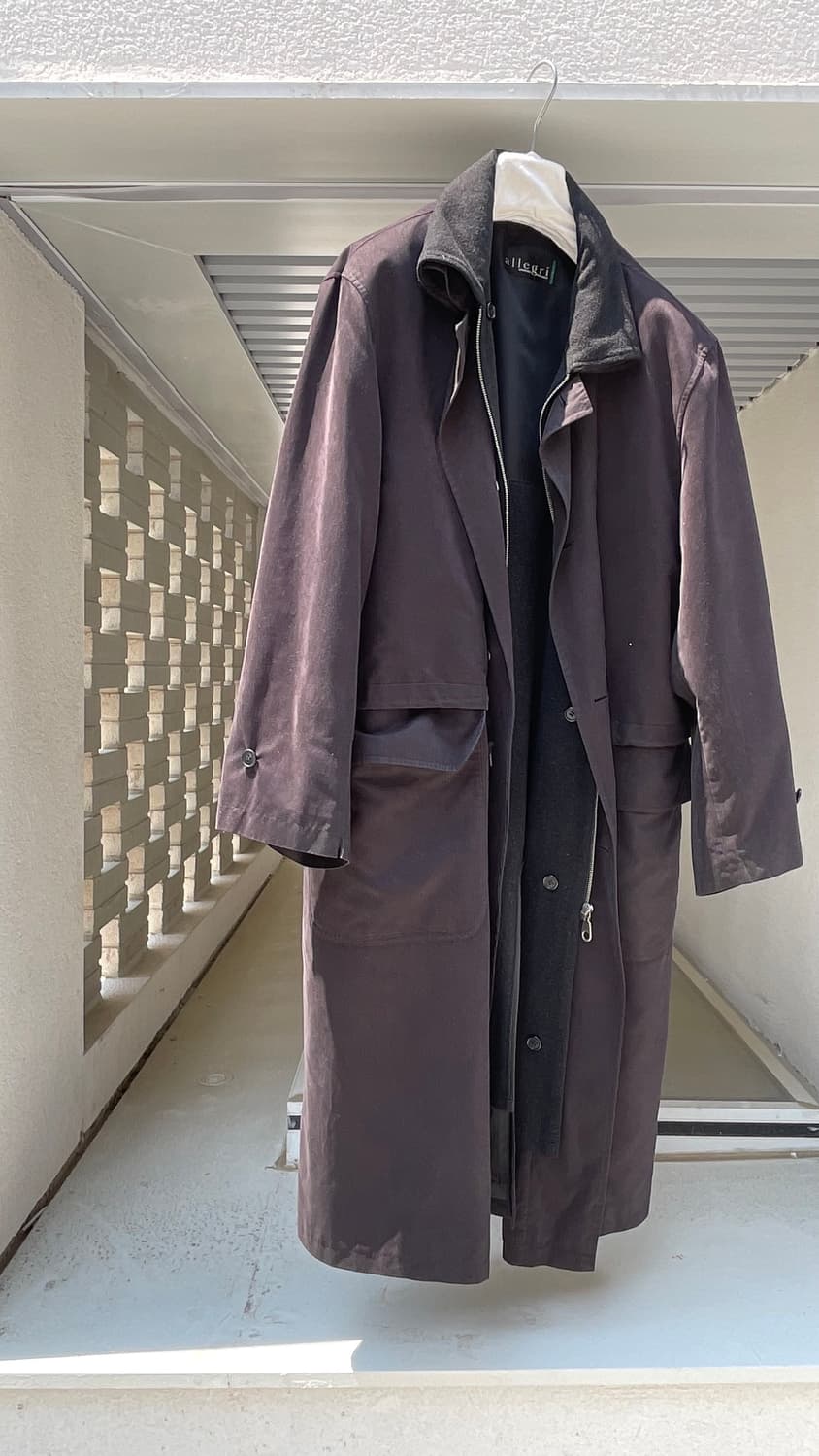 Italian Tailored Layered Collar Long Tre 상품이미지9