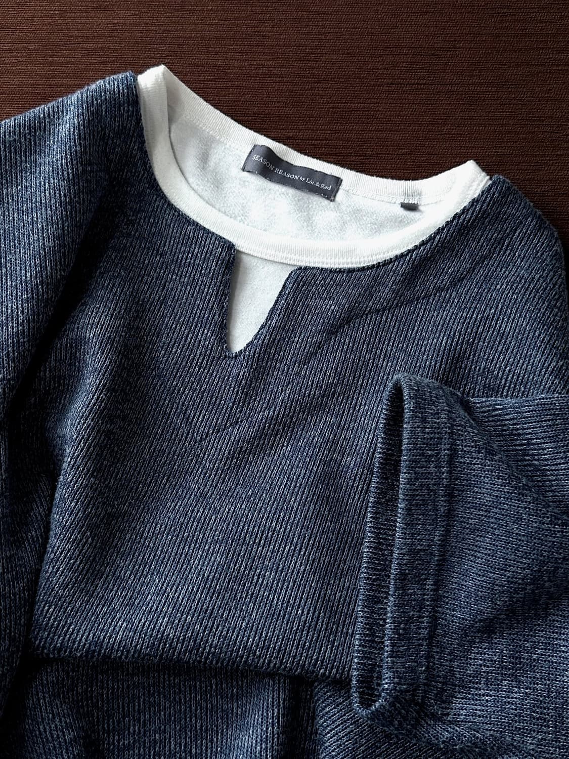 Fake layered neck H/S top 상품이미지7