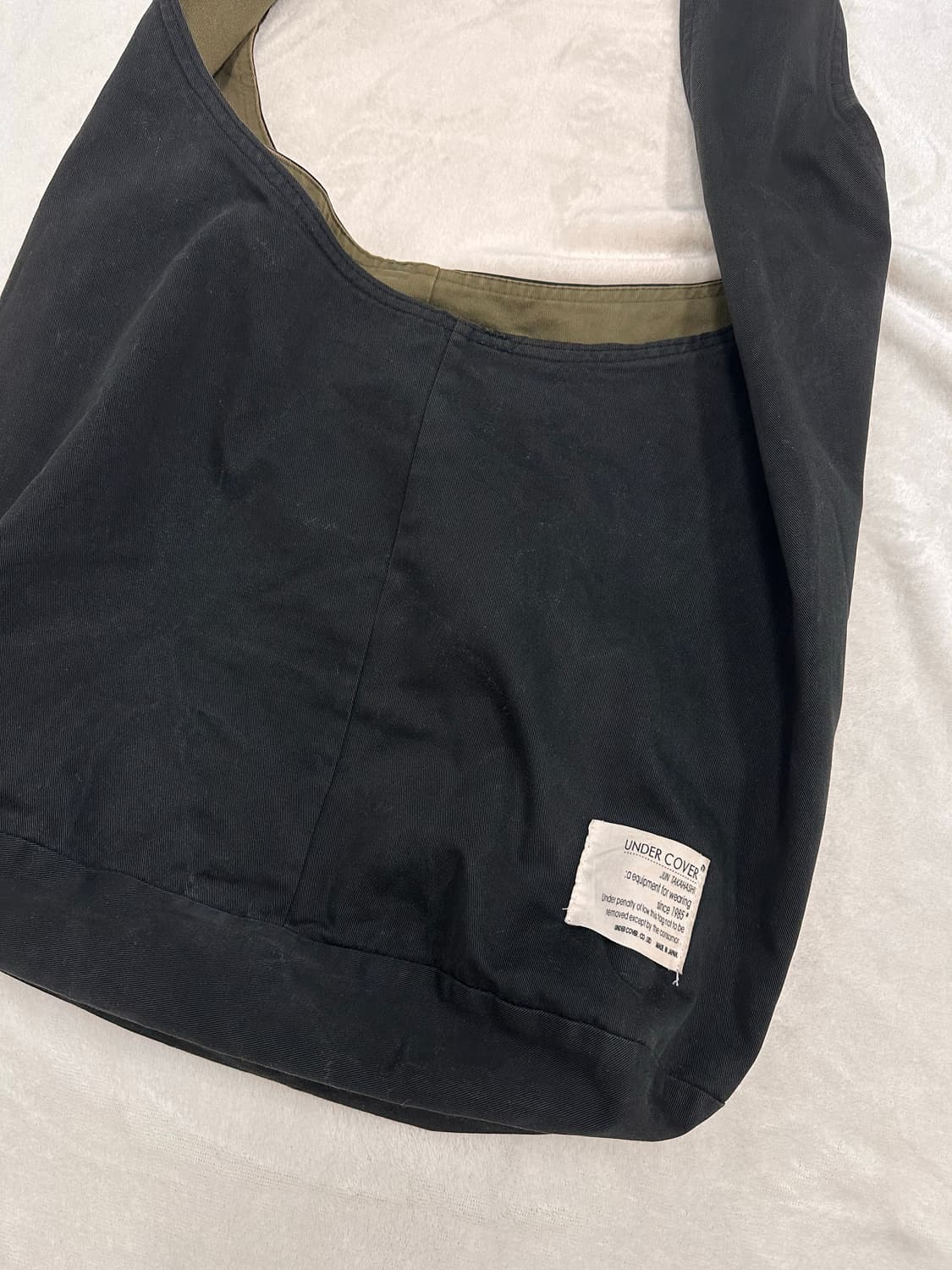 (OS)언더커버 98SS 리버시블 코튼 호보백 블랙카키 상품이미지2