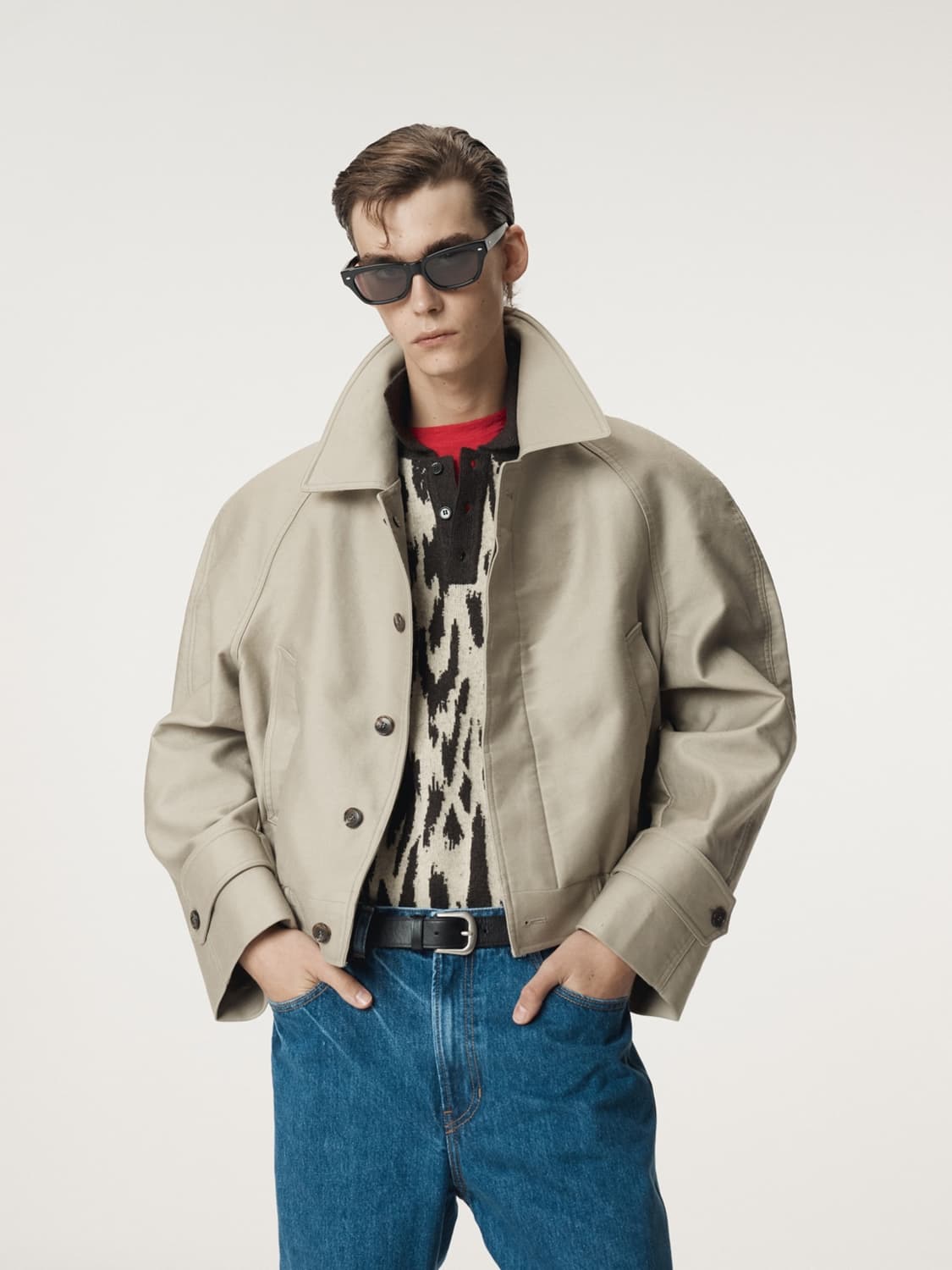 [정가이하판매] 렉토 25FW 레글런 슬리브 코튼 점퍼 라이트 타우페 상품이미지1