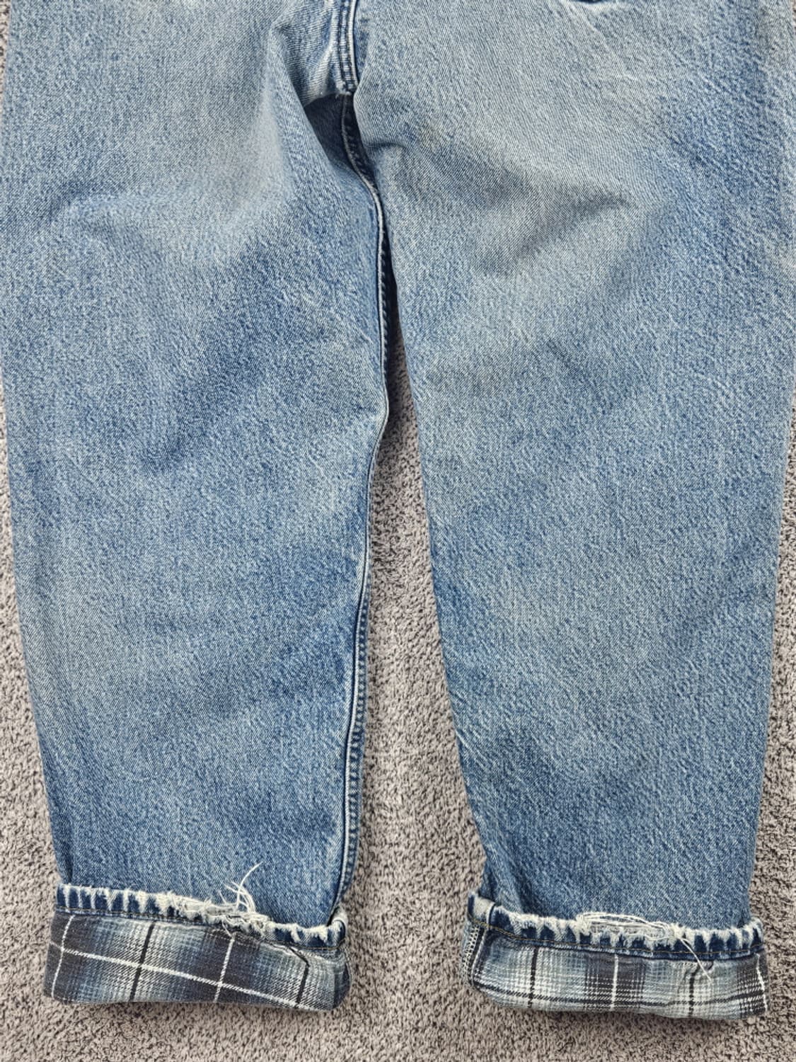 칼하트 헤비 플란넬 체크 데님 워크 팬츠 (34 X 30) / 10051 상품이미지10