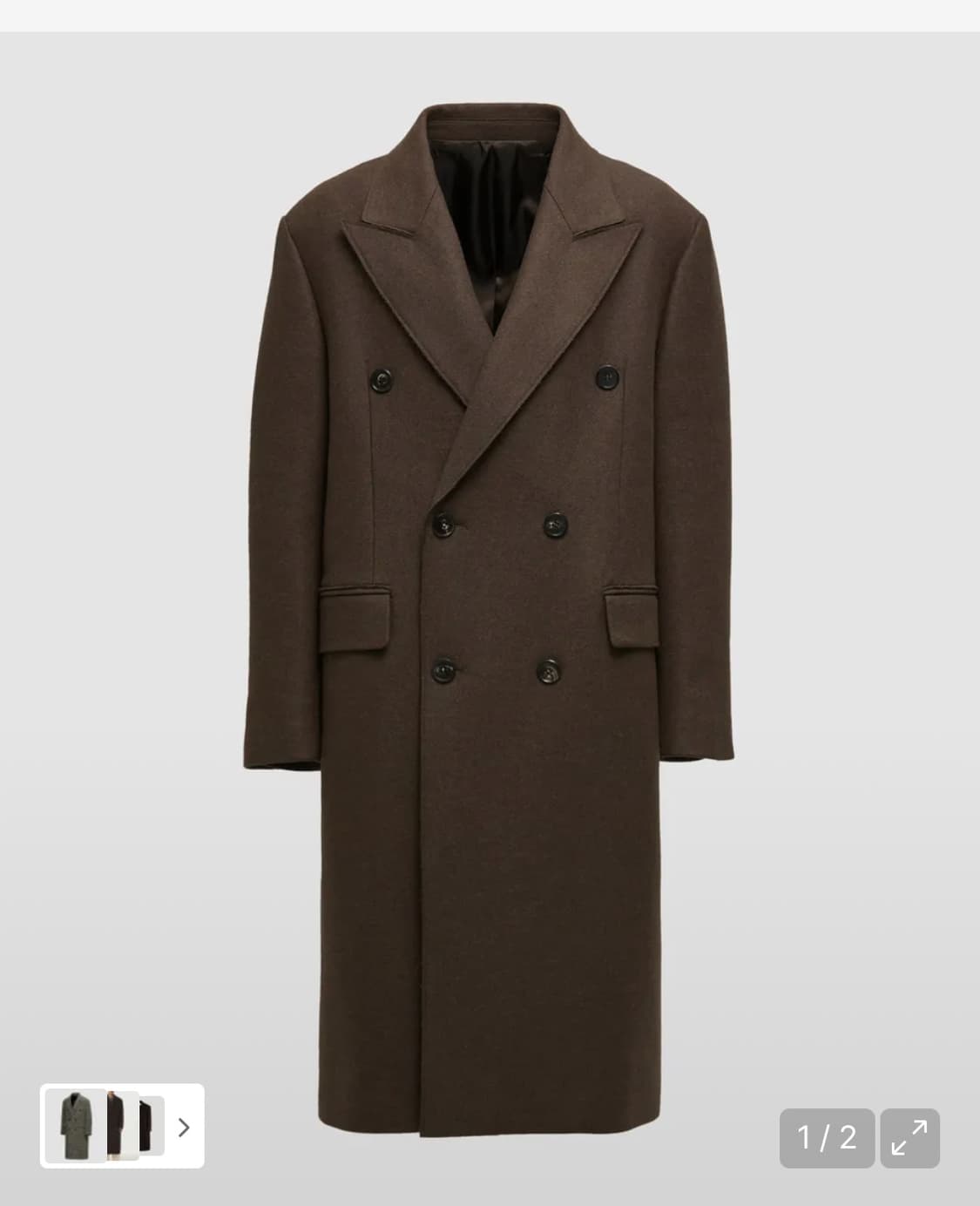 새상품) 쿠어 MTR 울캐시미어 오버핏 더블코트 멜란지브라운m/105 c 상품이미지1