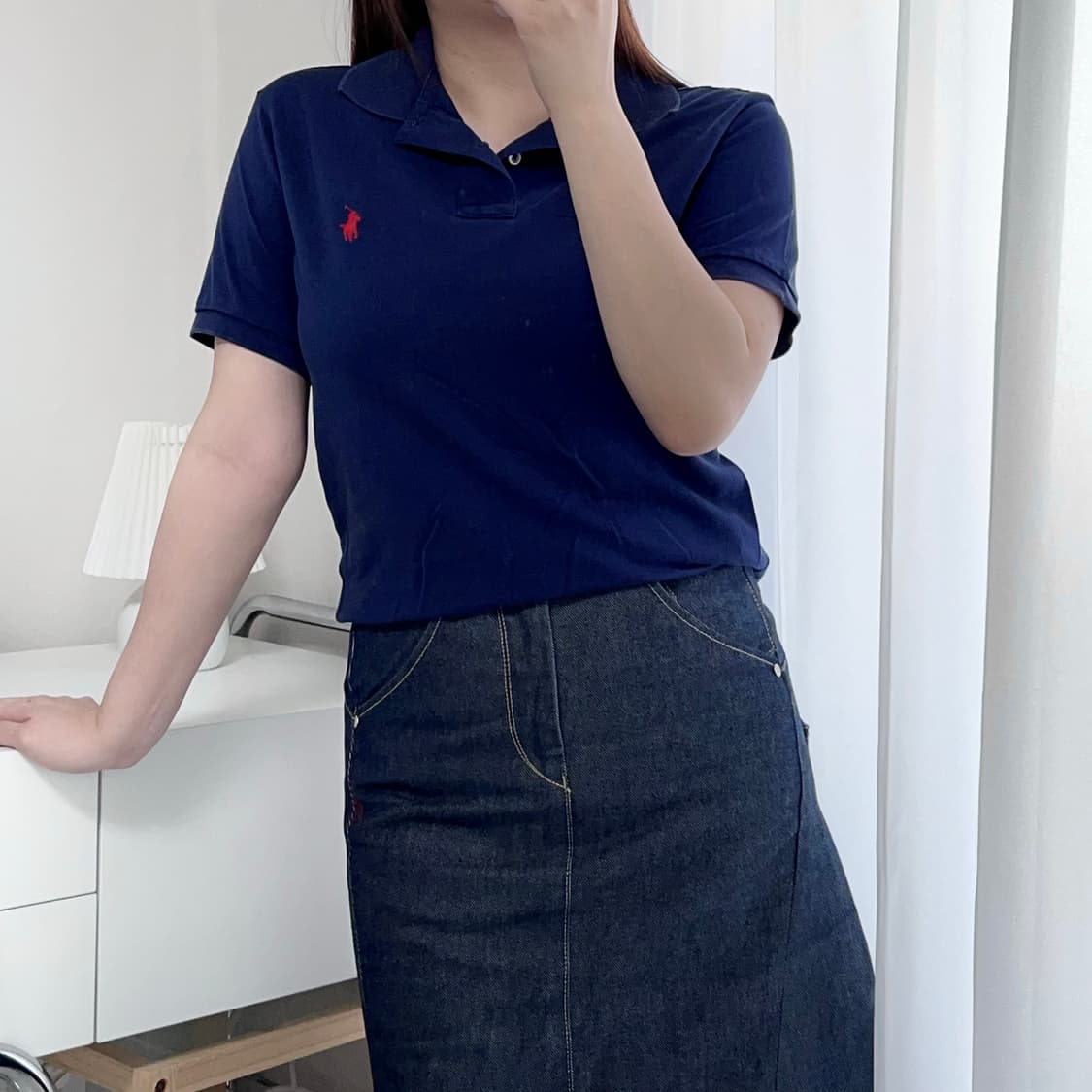 [정품] 폴로 네이비 / 레드포니 반팔카라티 [ S ] 상품이미지2