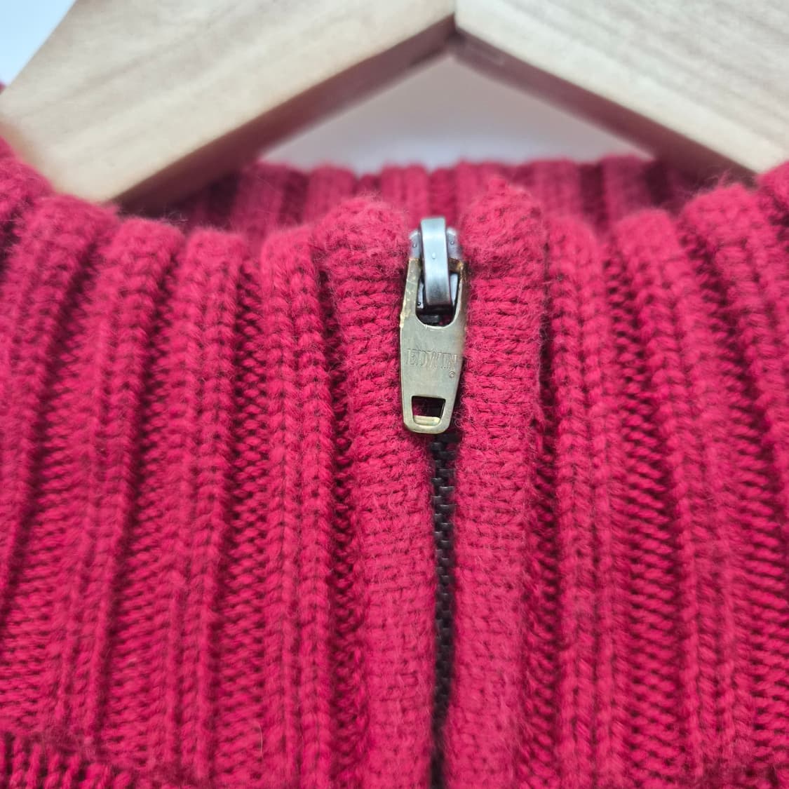 폴로 랄프로렌 레드 하프넥 니트 집업 남성 L 상품이미지2