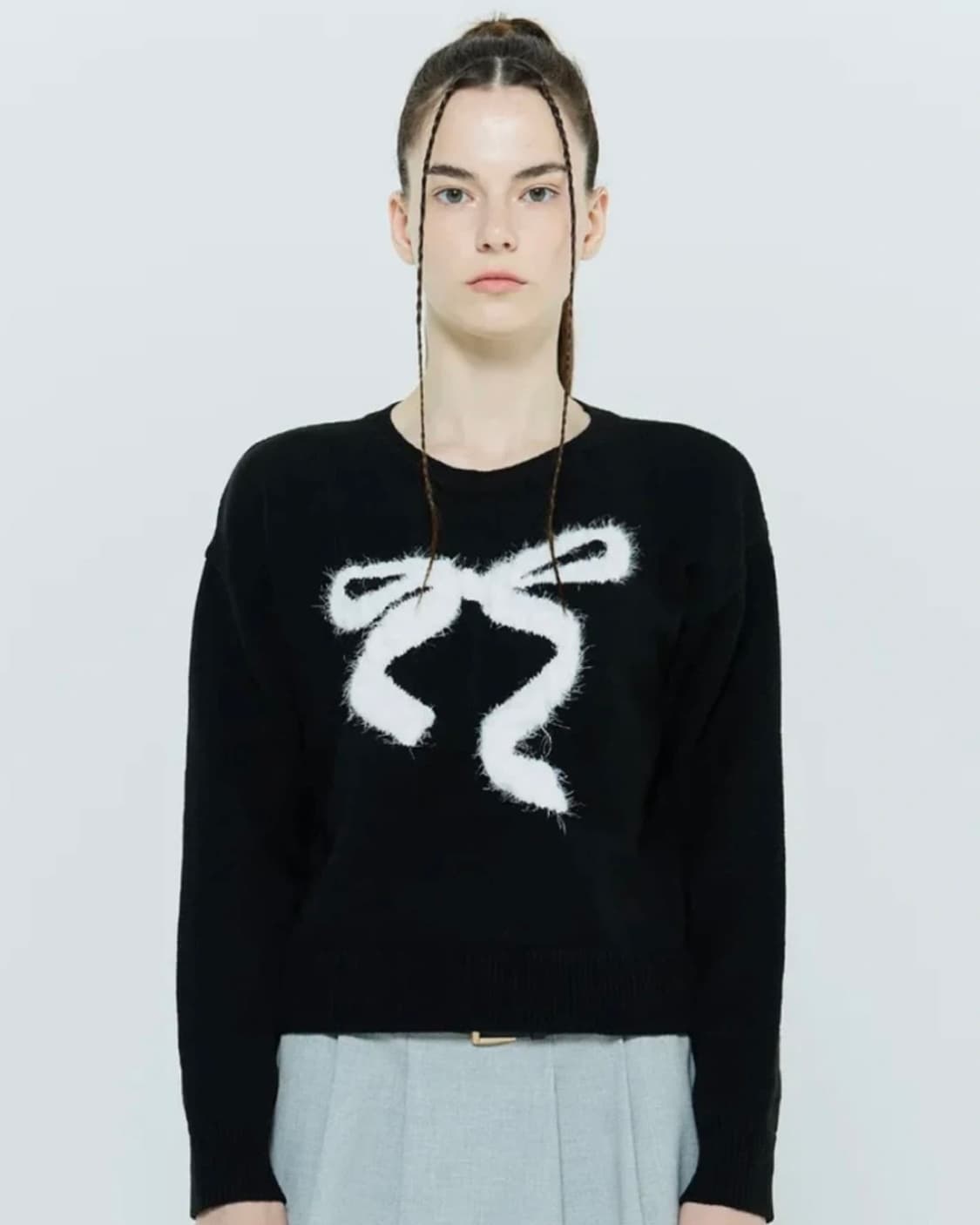 라티젠 L6 RIBBON MIX KNIT BLACK 상품이미지2