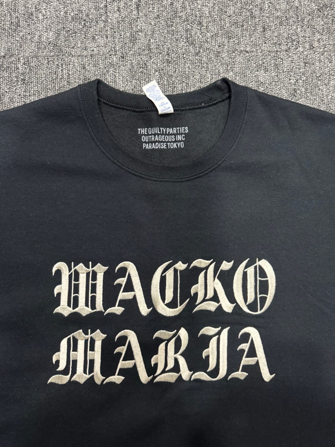 와코마리아 자수 올드 잉글리시 블랙 크루넥 저지스 스웻 L 상품이미지4