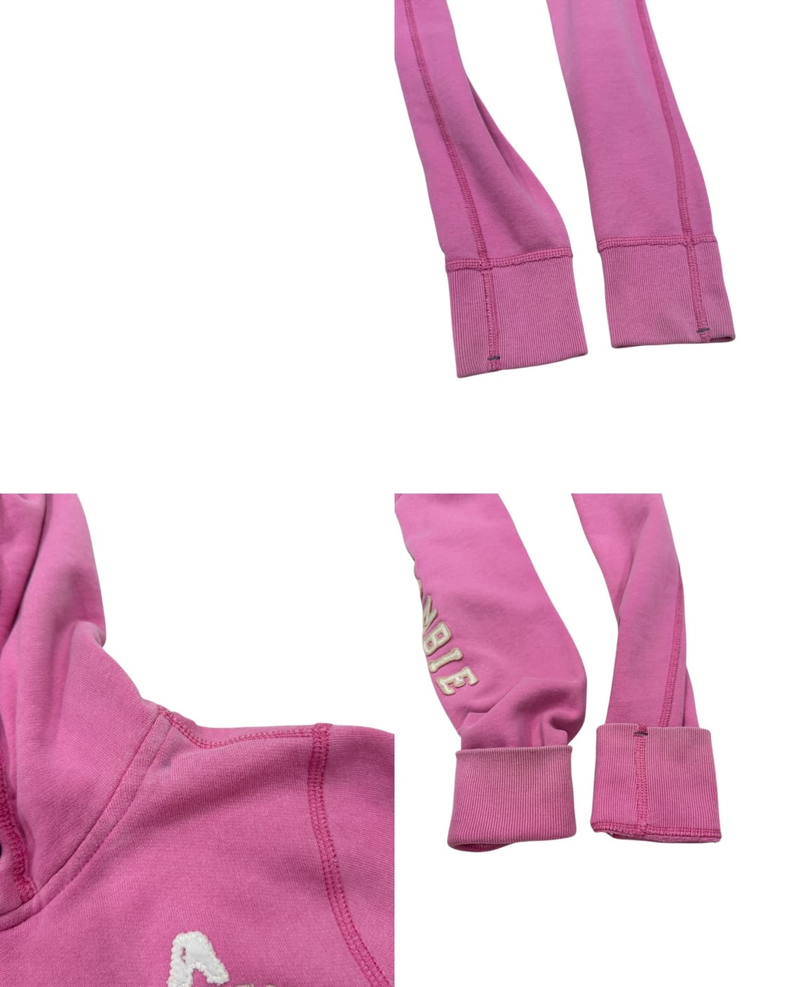 아베크롬비 빈티지 스펠로고 딱붙핏 Y2K 후드집업 자켓 핑크 M 상품이미지7