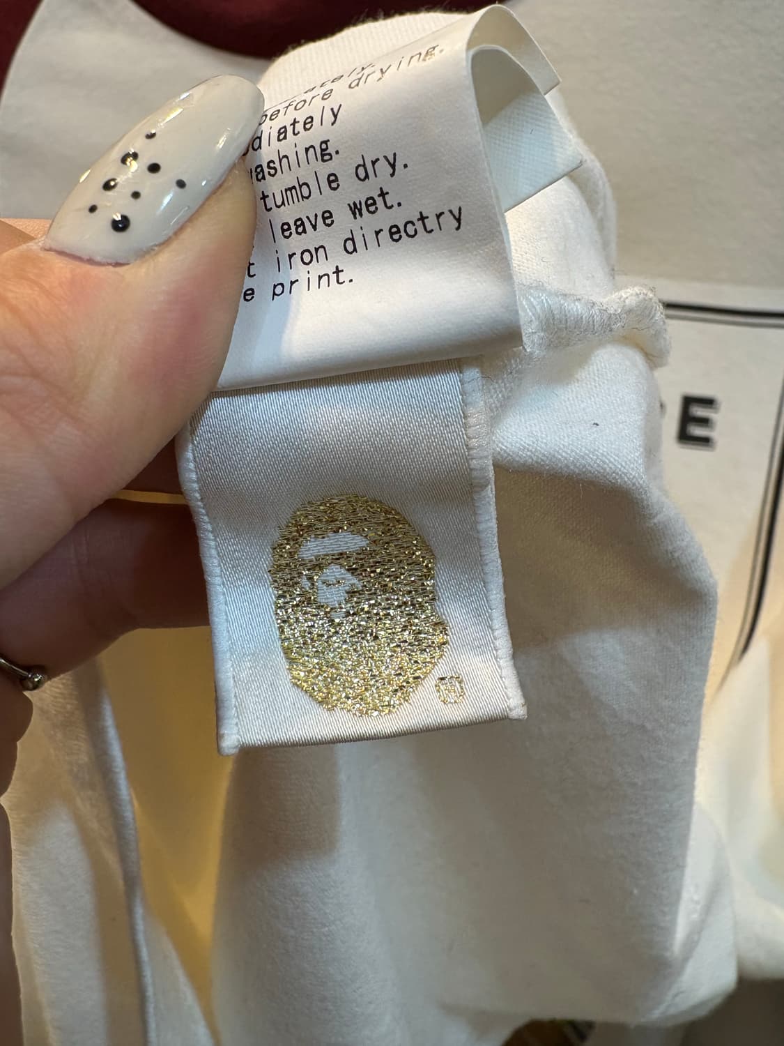 Bape 베이프 버건디 나그랑 7부 롱슬리브 상품이미지7