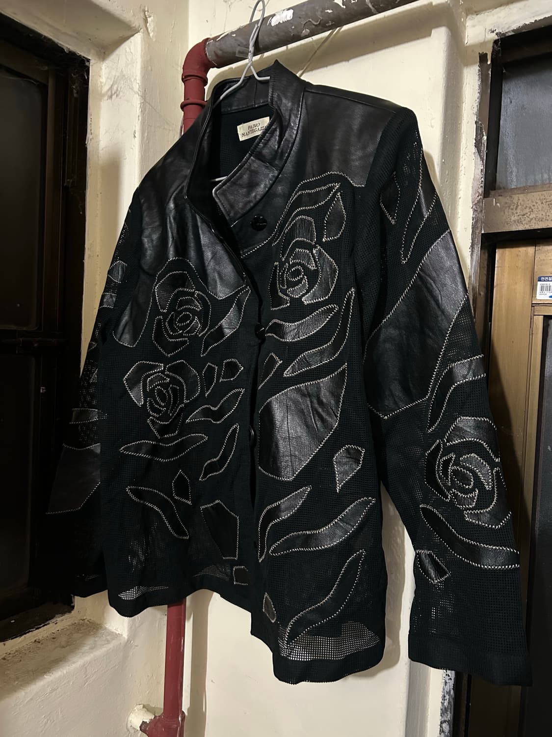 rare design 2000s Jpn 고딕 플라워 시스루 레쟈 자켓 상품이미지2