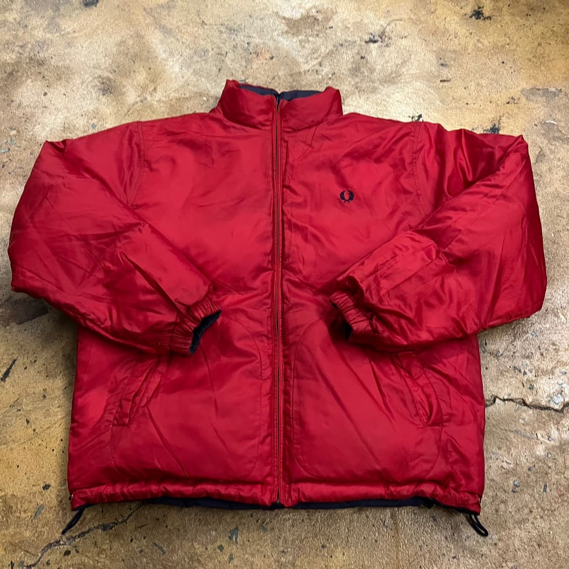 [정품/L] 프레드페리 리버시블 패딩 점퍼 네이비레드 b8 상품이미지4